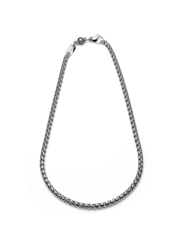 UNOAERRE - Collana Aeternum Veneziana con Perla Nera in Acciaio Ref. 4318 - UNOAERRE