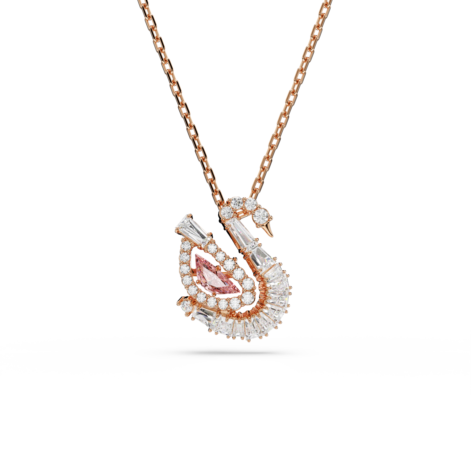 Swarovski - Pendente Swan, Taglio misto, Cigno, Rosa Ref. 5732414 - SWAROVSKI
