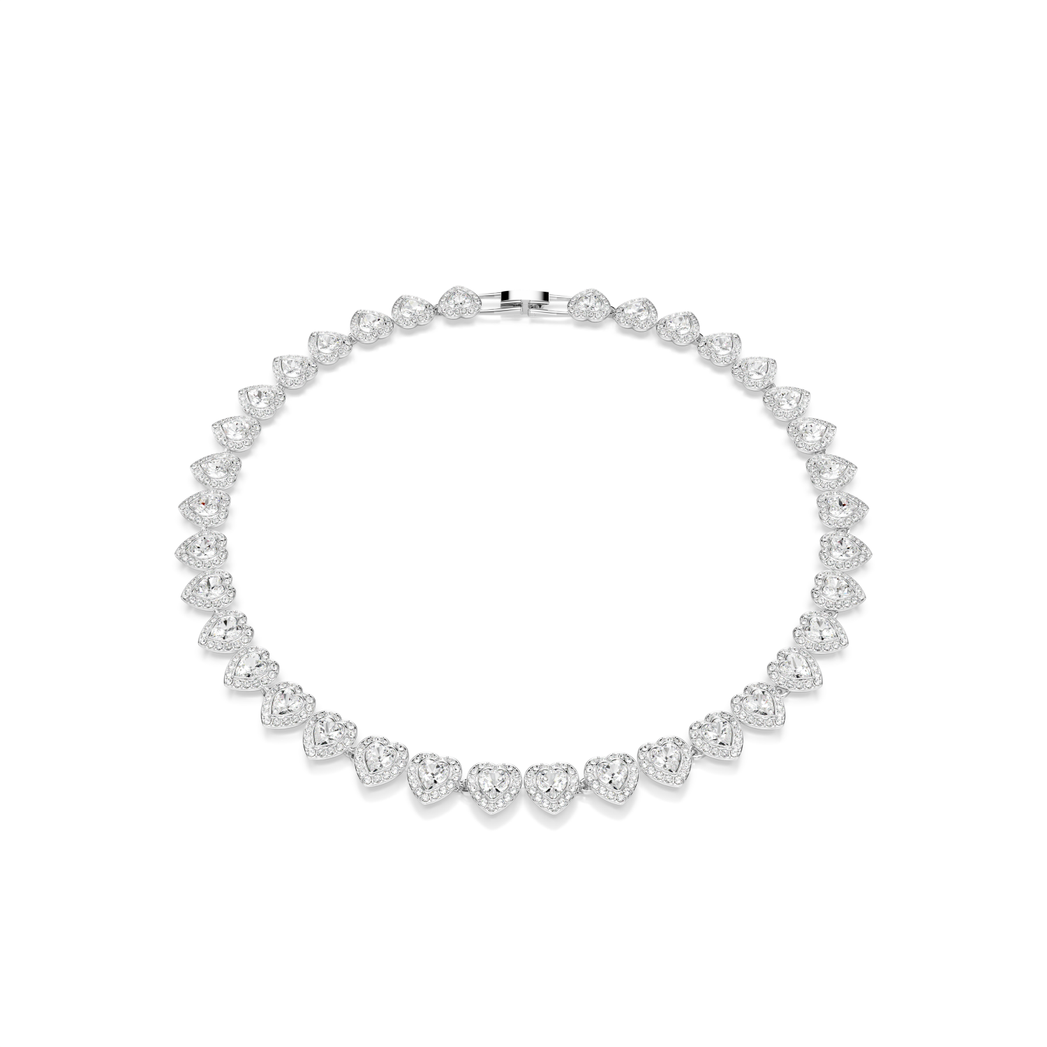 Swarovski - Collana Tennis Ariana Grande x Swarovski, Taglio misto, Cuore, Bianca, Placcato rodio Ref. 5720857 - SWAROVSKI