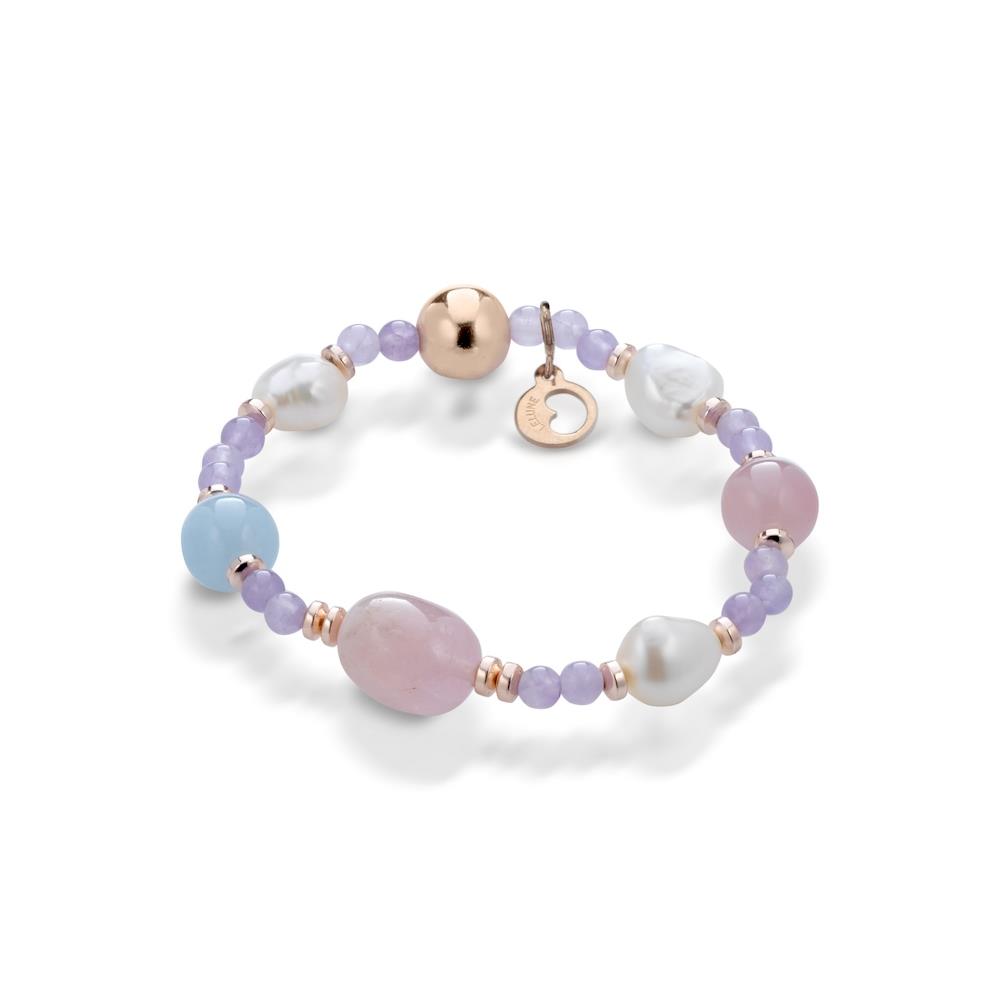 Le Lune Gioielli - Bracciale in Giada Lavanda con Perle, Berillo ed Ematite Ref. LGBR215 - LE LUNE