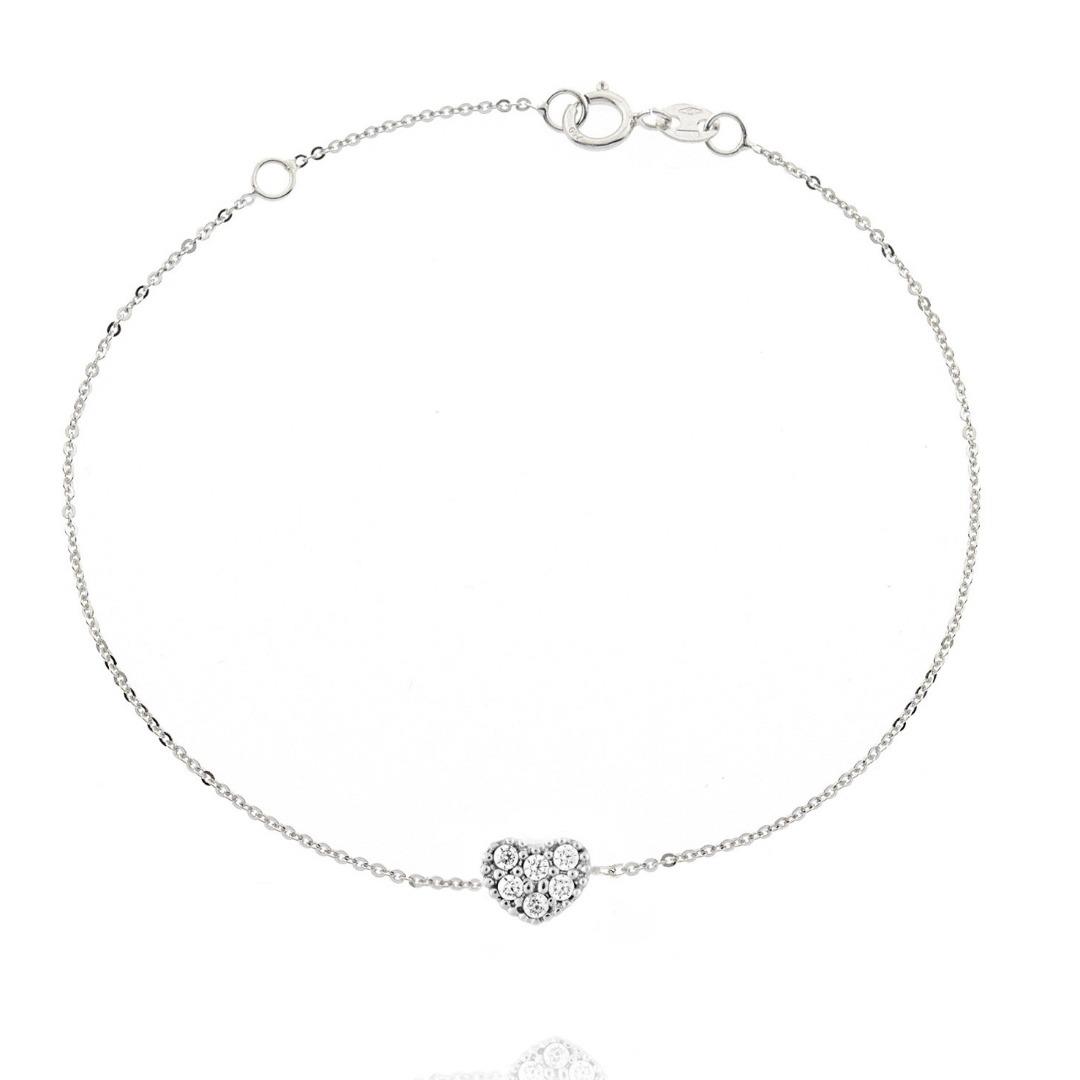 Bracciale in Oro Bianco con Cuore Ref. 753833 - FACCO