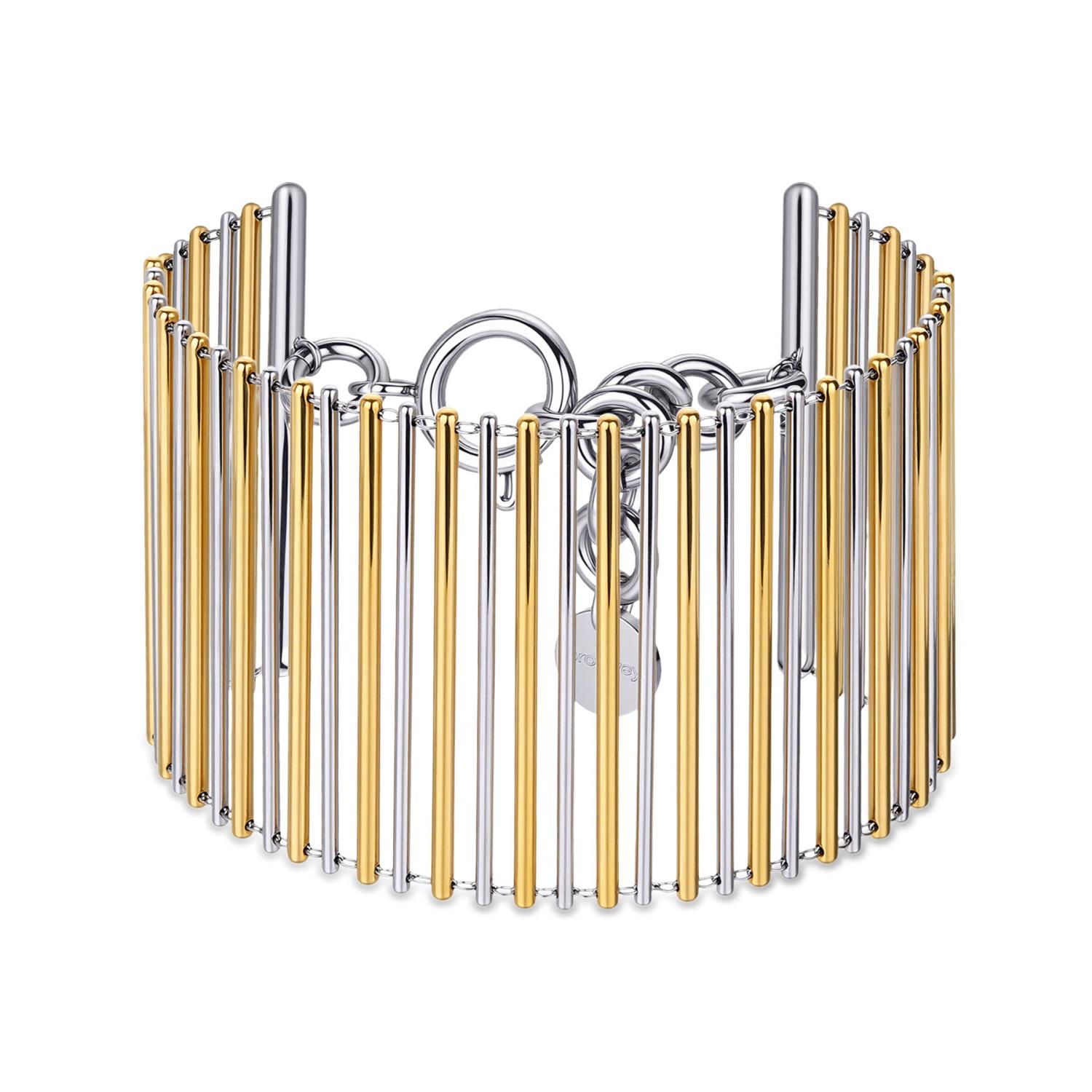 Brosway - Bracciale rigido AURA in acciaio 316L, finitura pvd colore oro, con barrette Ref. BAU17 - BROSWAY
