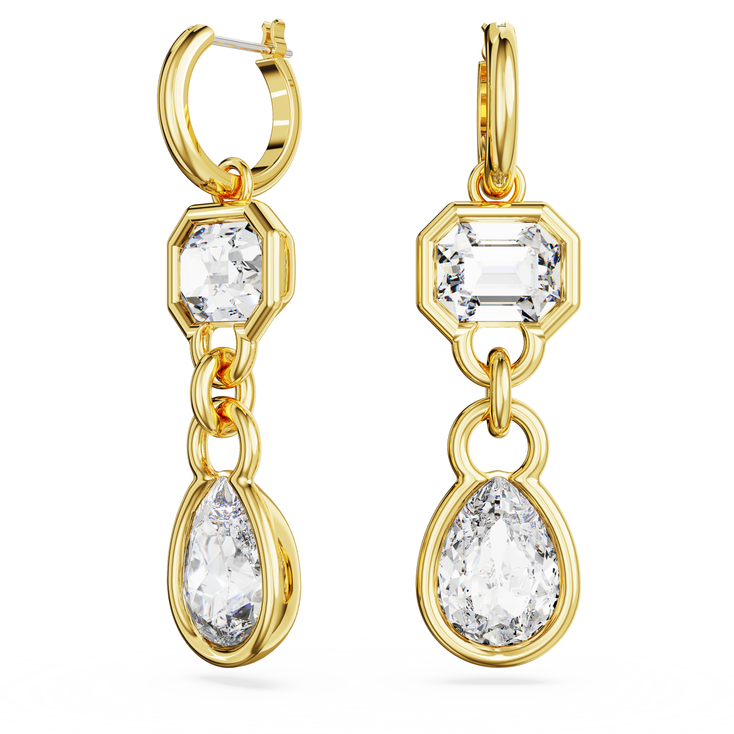 Swarovski - Orecchini pendenti Dextera, Taglio misto, Bianchi, Placcato color oro Ref. 5663265 - SWAROVSKI