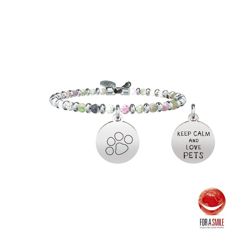 Gioielli Kidult - Bracciale agata multicolor e acciaio 316L Ref. 731463 - KIDULT
