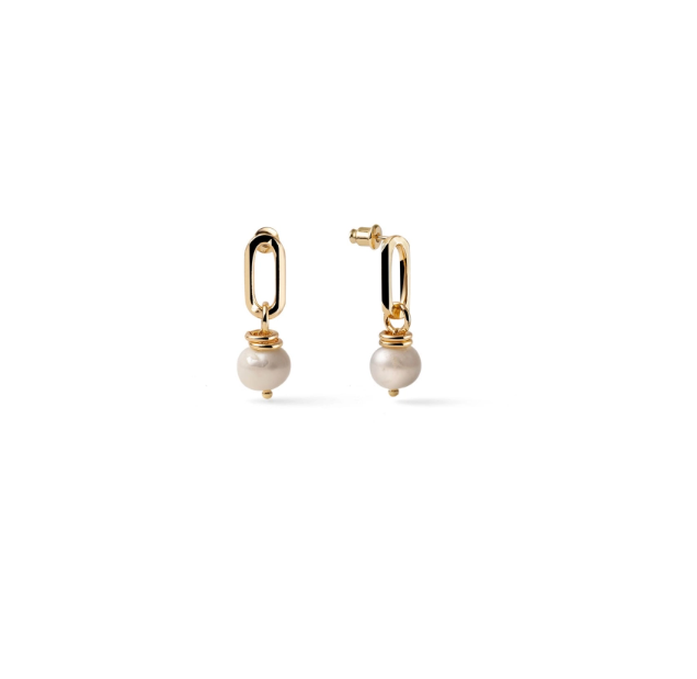 UNOAERRE - Orecchini in Bronzo Catena Dorata con Perle Ref. 2925 - UNOAERRE