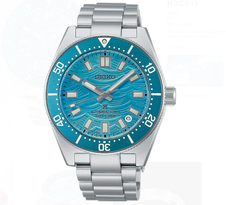 Orologio Seiko Prospex 1965 Heritage Automatic Diver’s “Fan Model” Limited Edition HBC011J1 - SEIKO
