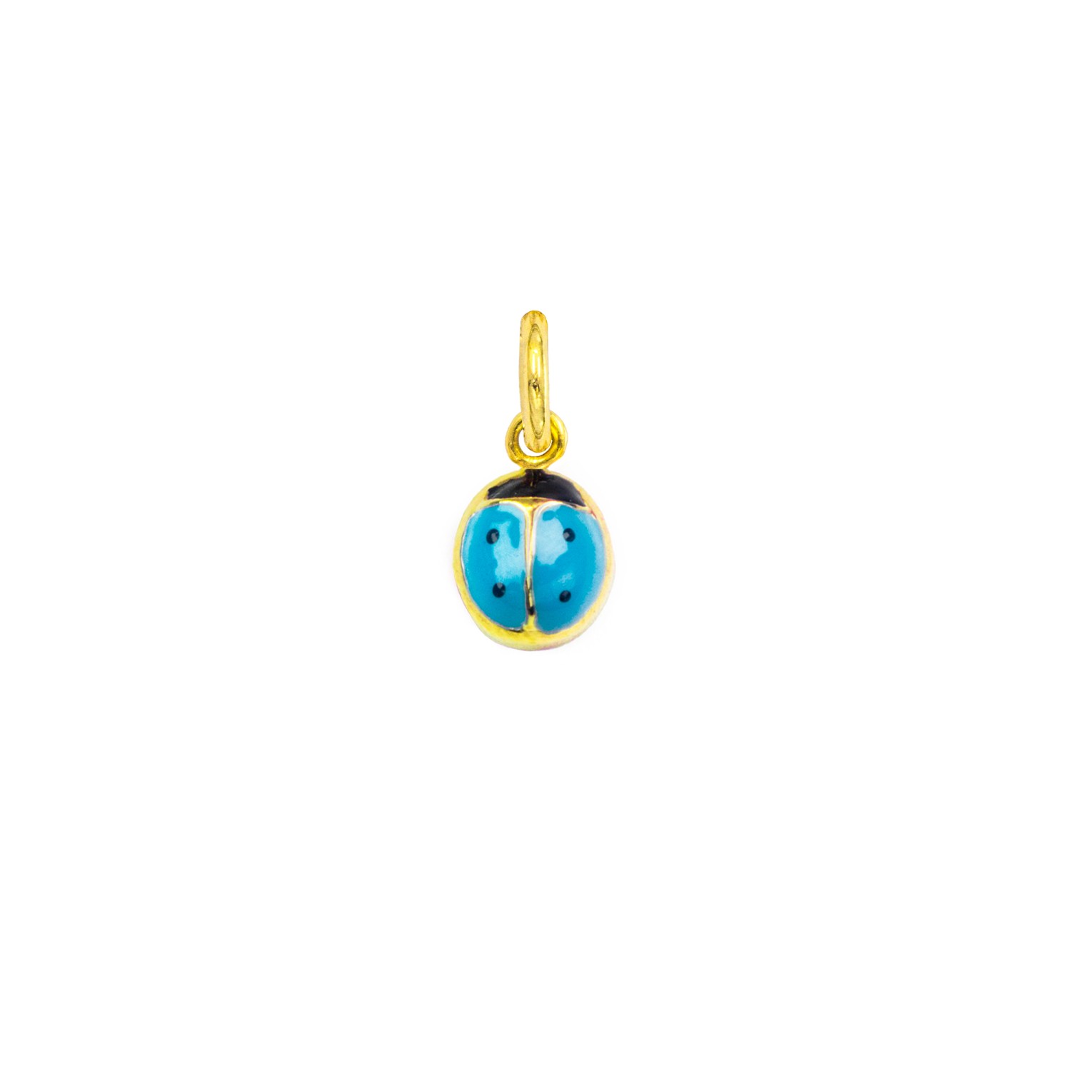 Charm Coccinella in Oro 9 Kt e Smalto Azzurro  Ref. A0218G9 - FACCO