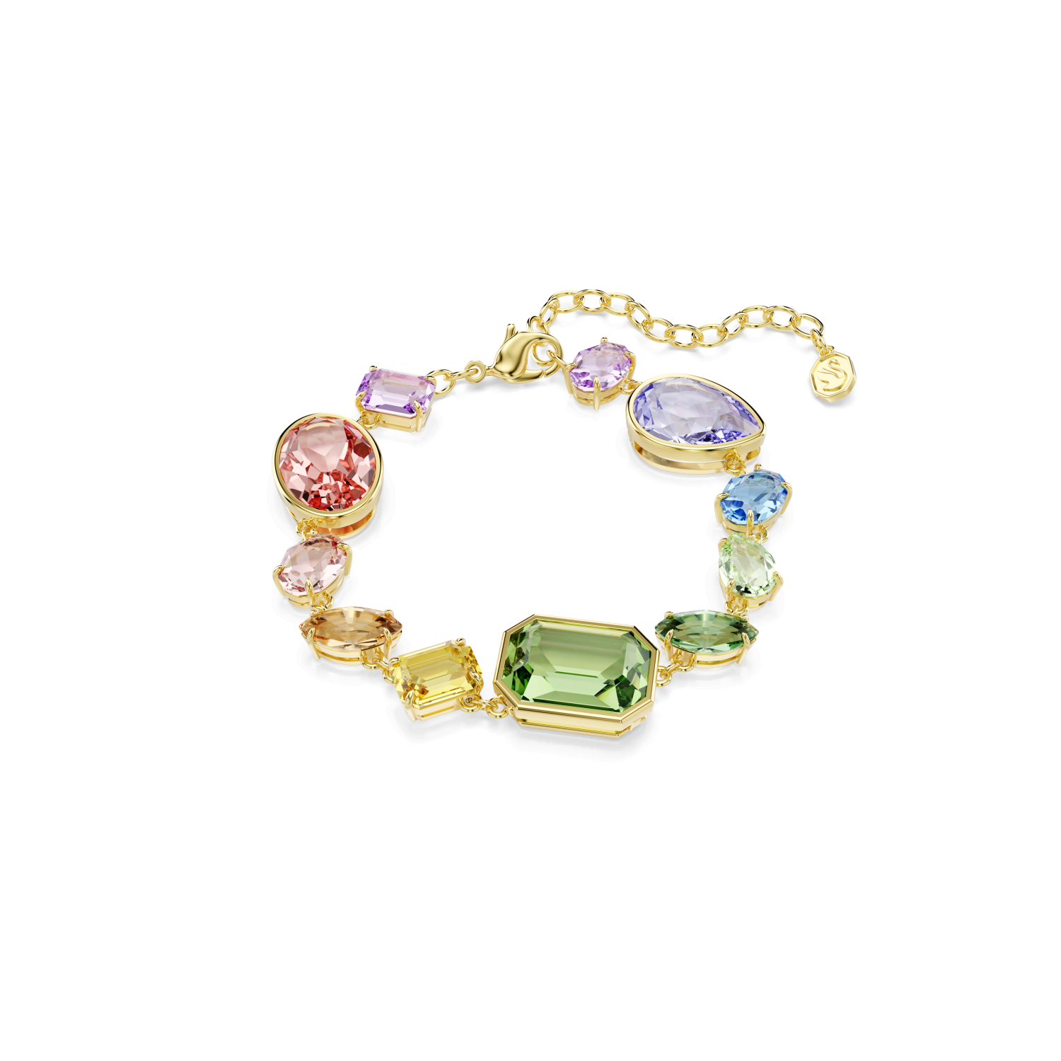 Swarovski - Braccialetto Gema, Taglio misto, Multicolore, Placcato color oro Ref. 5737453 - SWAROVSKI