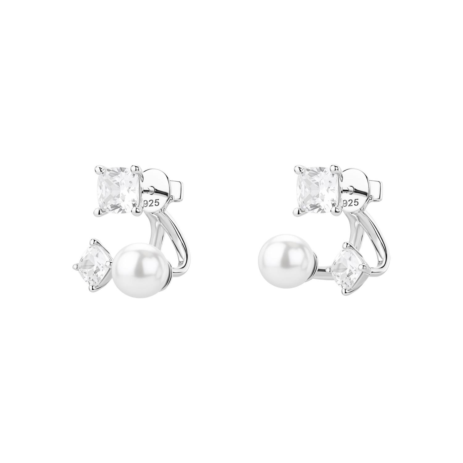 Brosway  - Orecchini FANCY in argento 925/1000 rodiato, con perle e cubic zirconia white Ref. FIW174 - BROSWAY
