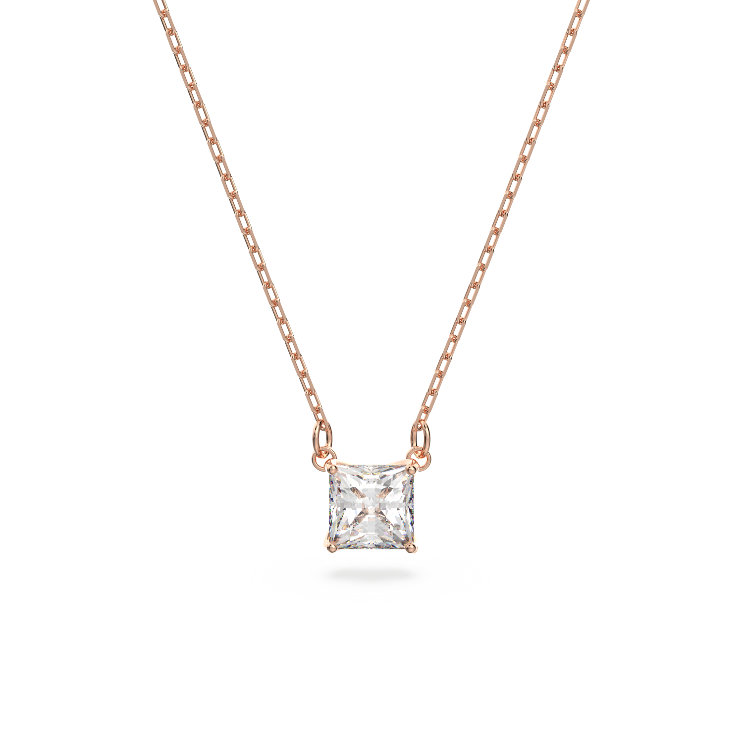 Swarovski - Collana Attract, Taglio squadrato, Bianco, Placcato color oro rosa Ref. 5510698 - SWAROVSKI