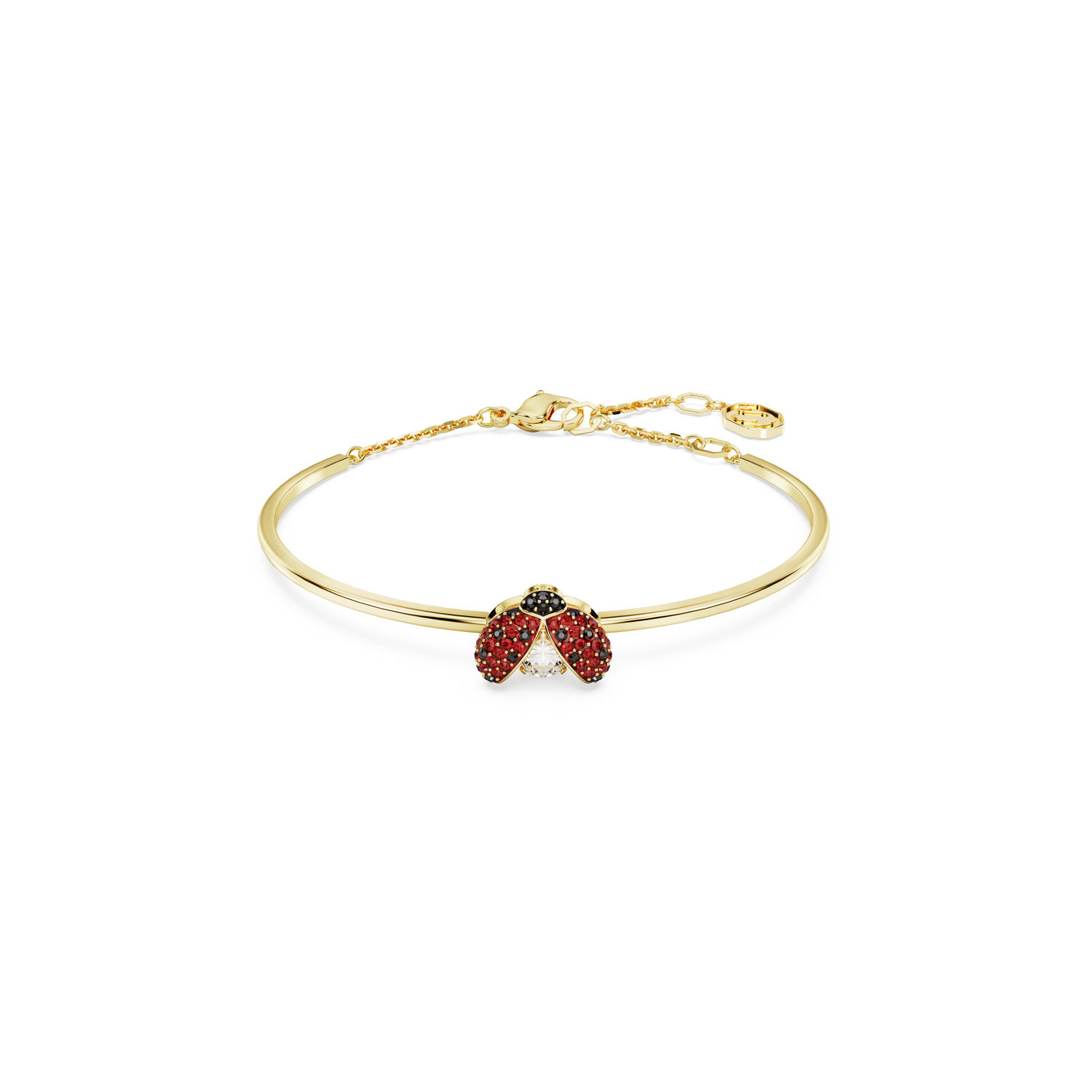 Swarovski - Bracciale rigido Idyllia, Coccinella, Rosso, Placcato color oro Ref. 5670057 - SWAROVSKI