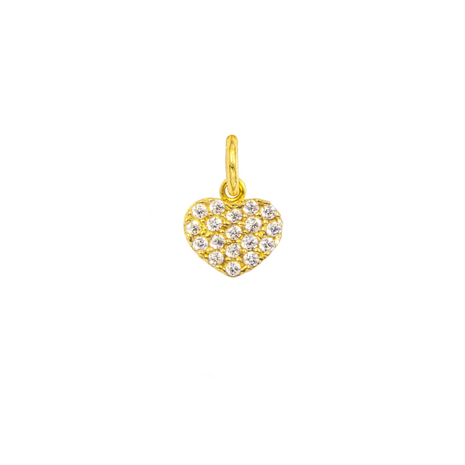 Charm Cuore in Oro 9 Kt e Zirconi  Ref. A0107G9 - FACCO