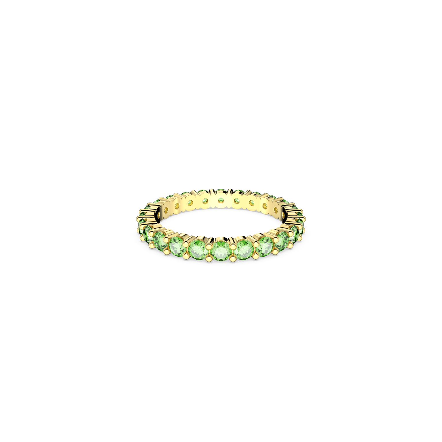 Swarovski - Anello Matrix, Taglio tondo, Verde, Placcato color oro Ref. 5658658 - SWAROVSKI