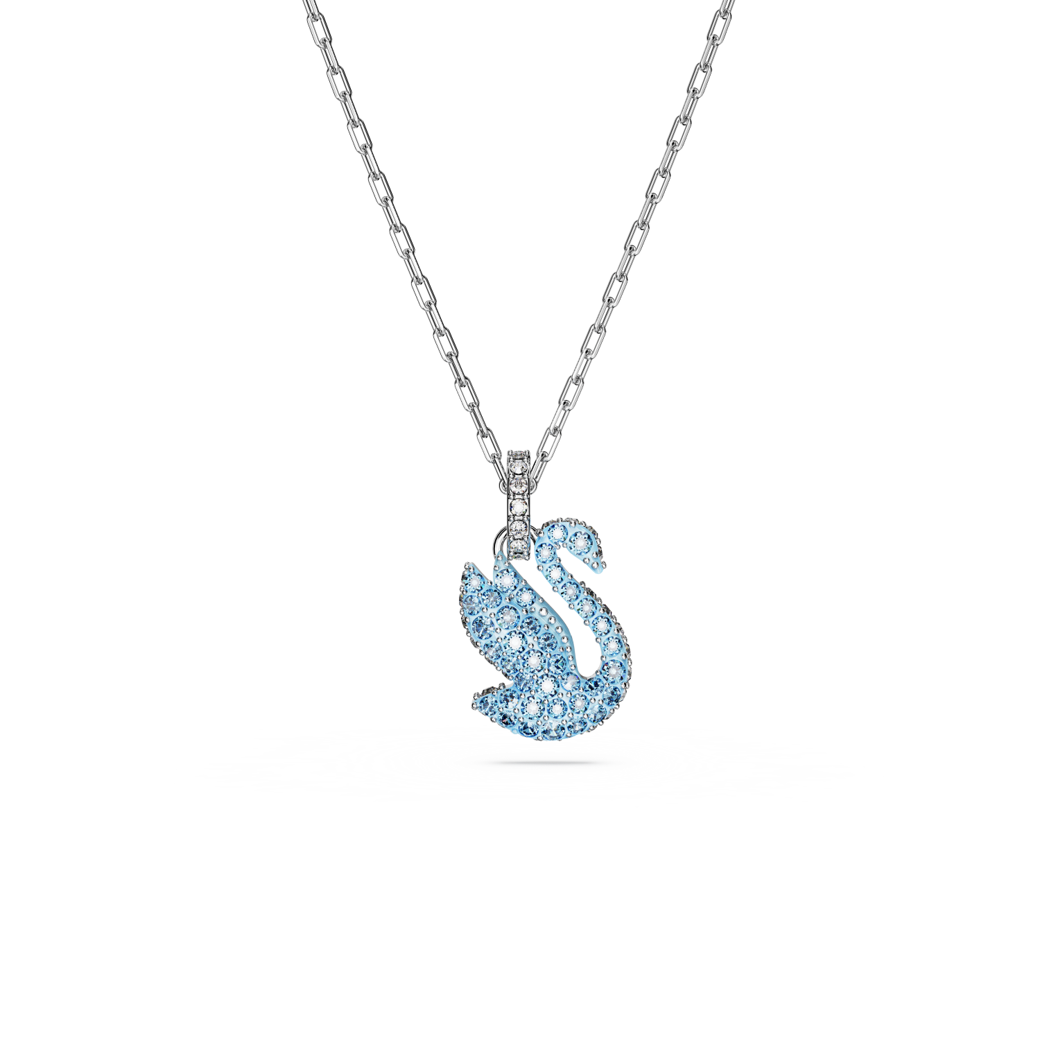 Swarovski - Pendente Swarovski Iconic Swan, Cigno, Piccolo, Blu, Placcato rodio Ref. 5680422 - SWAROVSKI