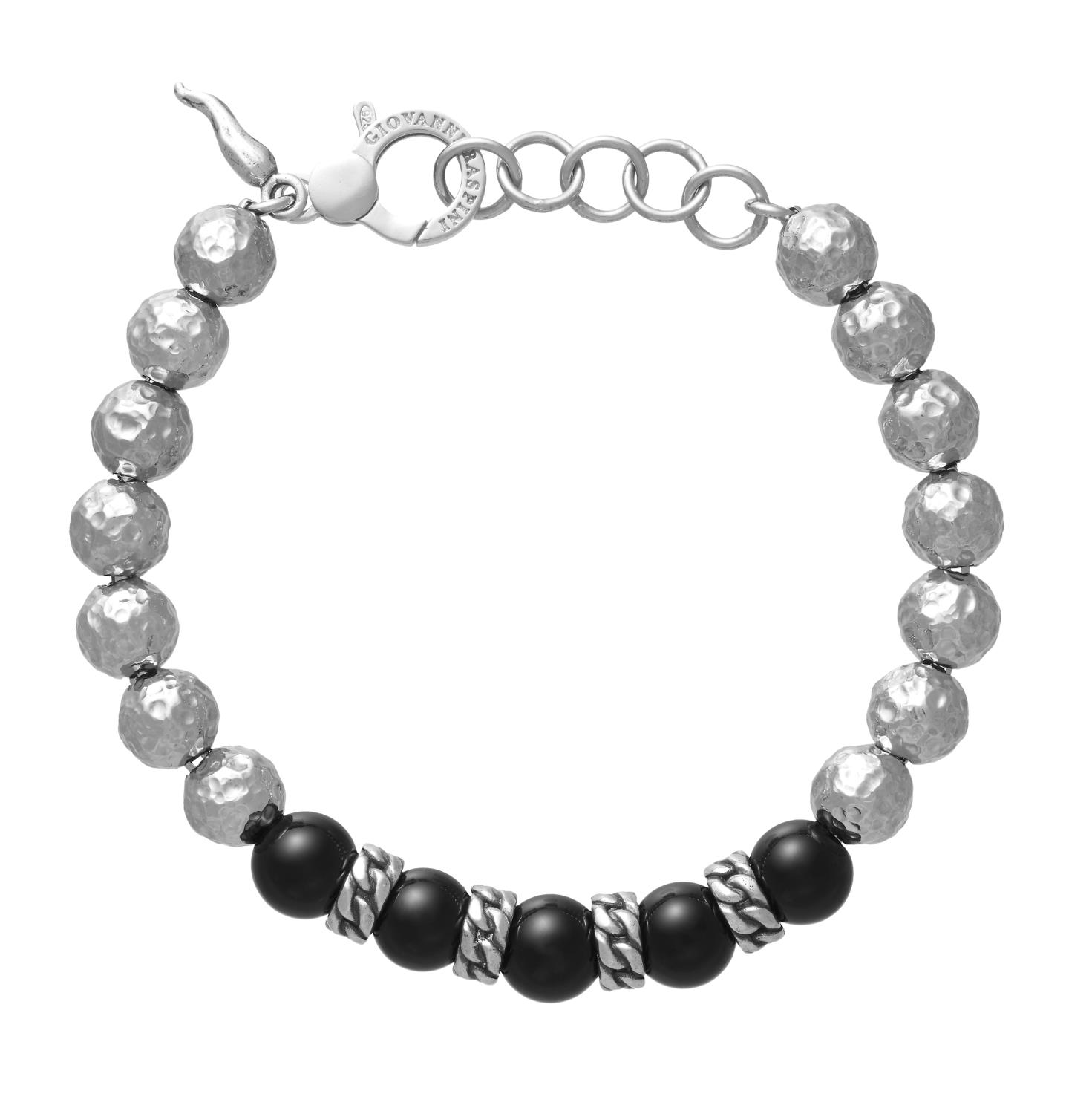 Giovanni Raspini - Bracciale Sfere Onice E Treccia Grande Ref. 11854 - GIOVANNI RASPINI