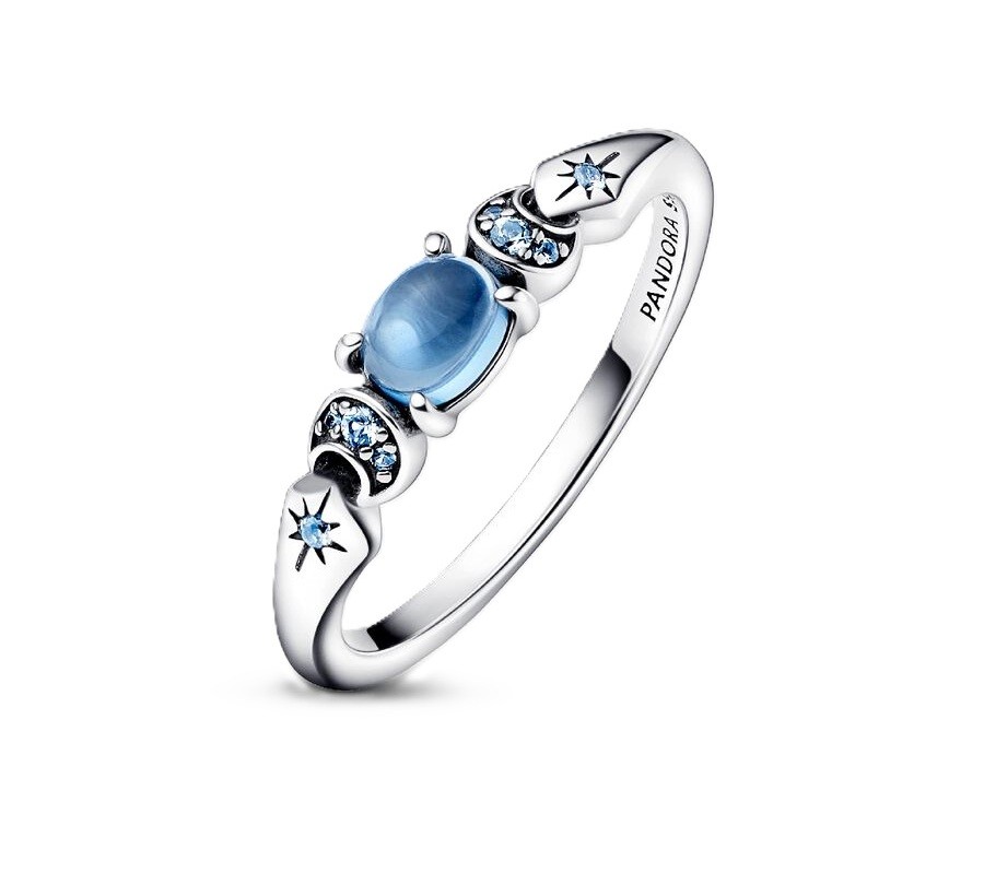 Pandora - Principesse Disney, Jasmine, Anello Azzurro Ref. 192344C01-52 - PANDORA