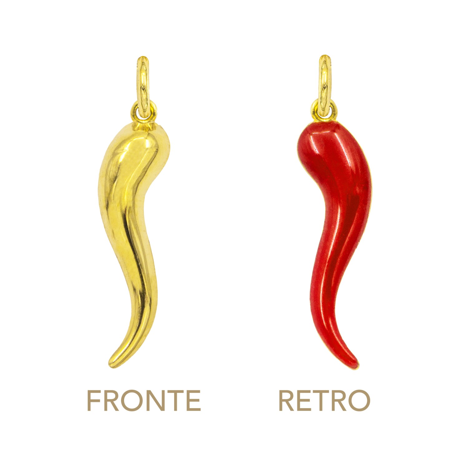 Charm Cornetto in Oro 9 Kt e Smalto Rosso  Ref. A0424G9 - FACCO