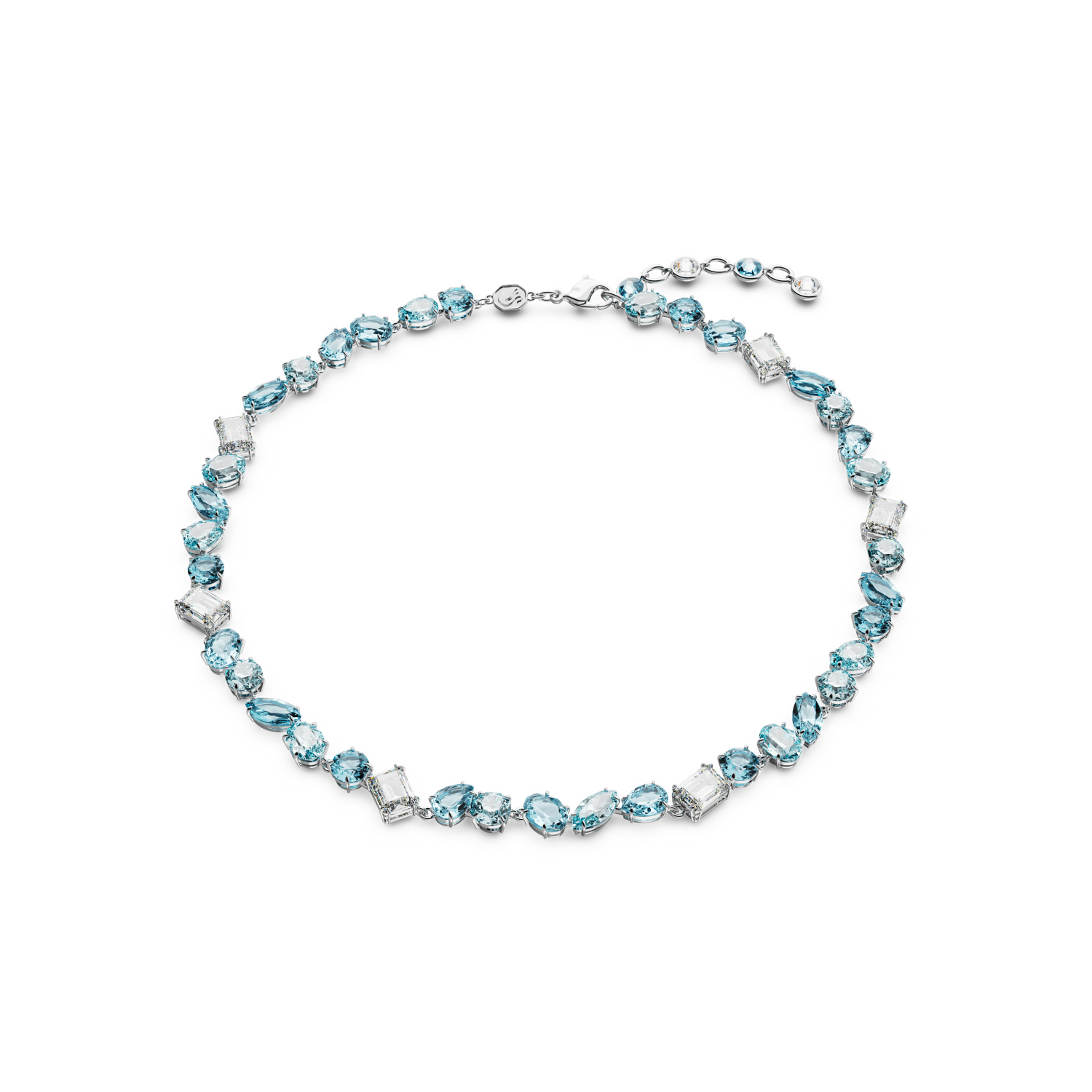 Swarovski - Collana Gema, Taglio misto, Blu, Placcato rodio Ref. 5666007 - SWAROVSKI