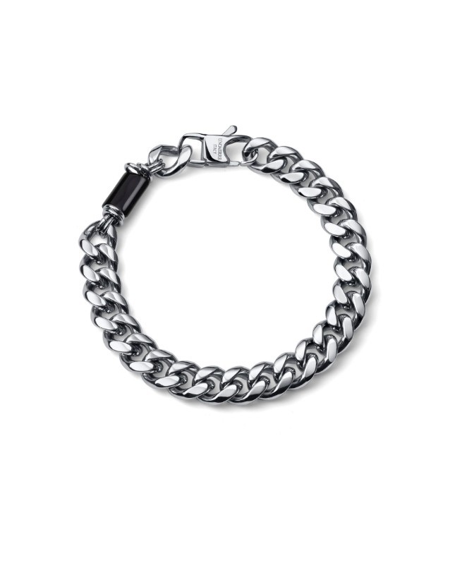 UNOAERRE - Bracciale in Acciaio Aeternum Grumetta Grande con Ossidiana Ref. 4311 - UNOAERRE
