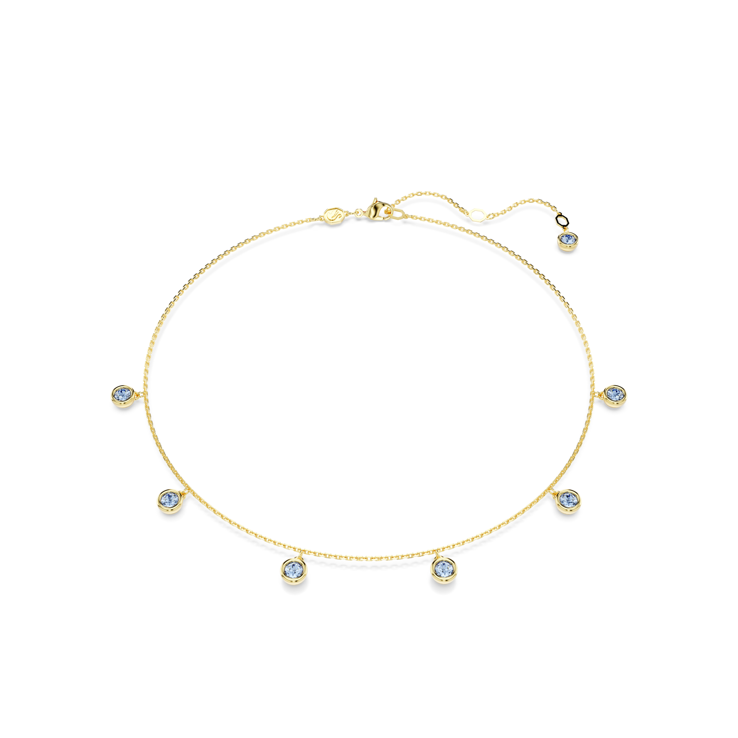 Swarovski - Collana Imber, Taglio tondo, Azzurra, Placcato color oro Ref. 5688246 - SWAROVSKI