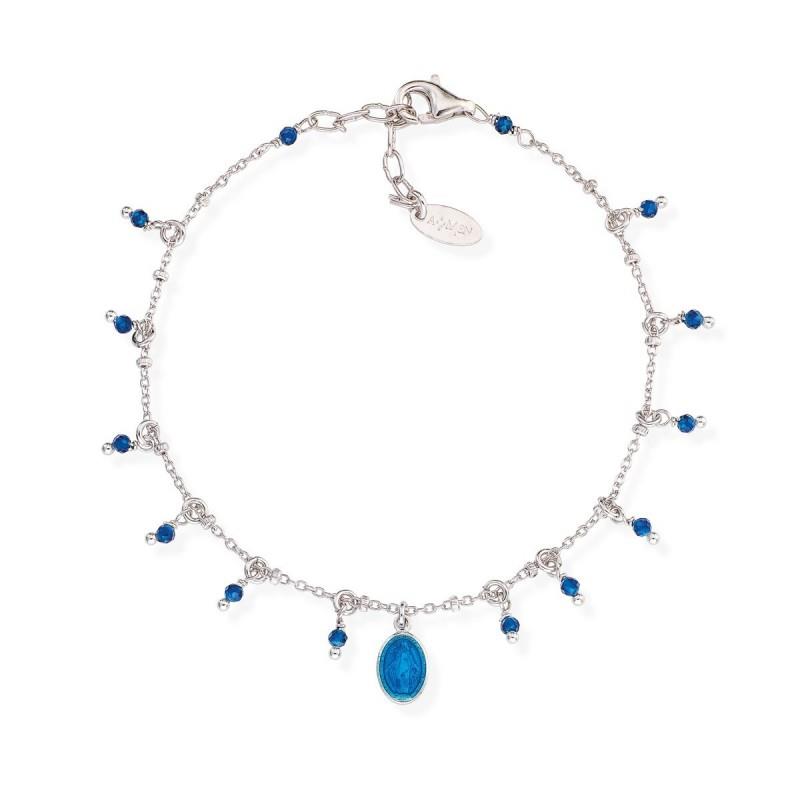 Bracciale Amen - Miracolosa in smalto blu e cristalli Ref. BRMSBBL1 - AMEN