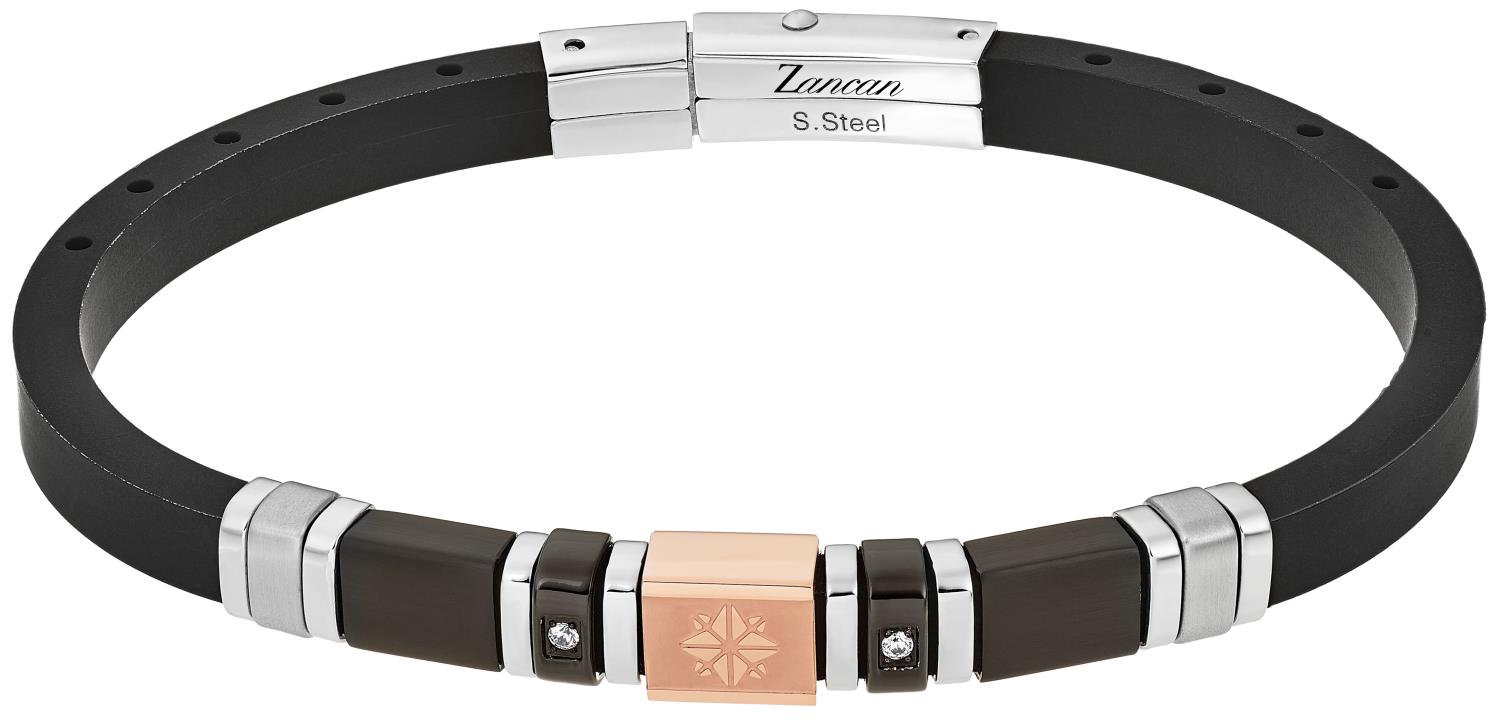 Bracciale Zancan da uomo in Caucci&ugrave; e Acciaio Ref. UHB117 - ZANCAN