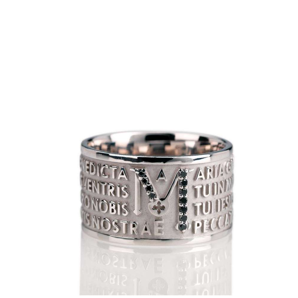 Anello TUUM - Animae Argento Rodiato Con Brillanti Neri Mis. 24  Ref. TUAMLA9DC00-24 - TUUM
