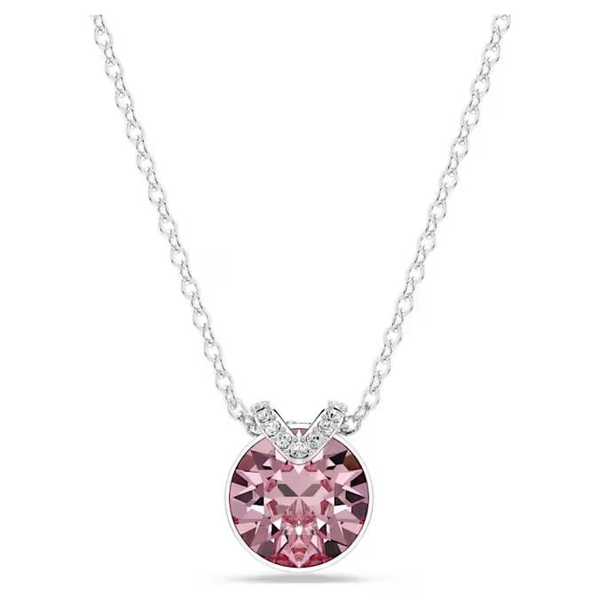 Swarovski - Pendente Bella V, Taglio Round, Rosa, Placcato rodio Ref. 5724289 - SWAROVSKI