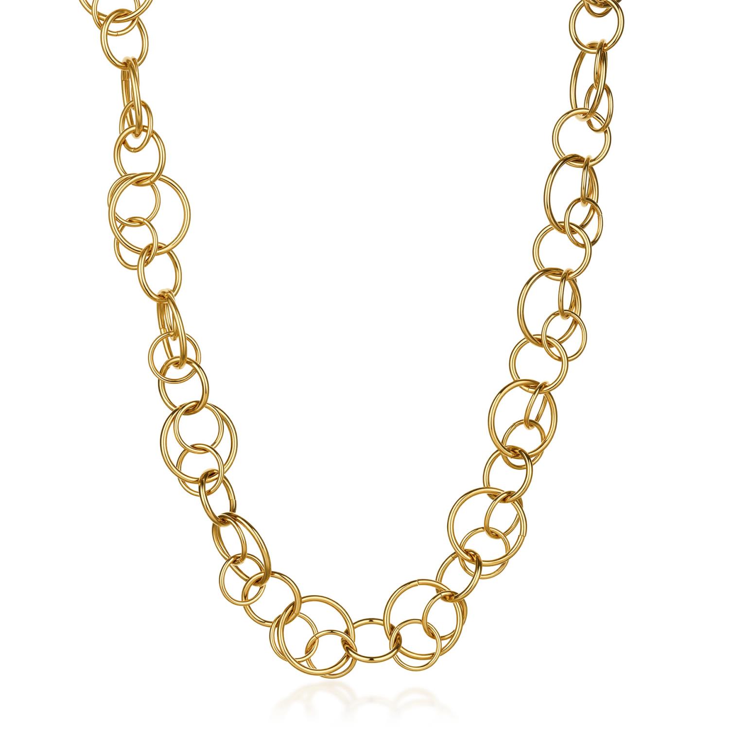 Brosway - Collana AURA in acciaio 316L, finitura pvd colore oro, con cerchi intersecati Ref. BAU06 - BROSWAY