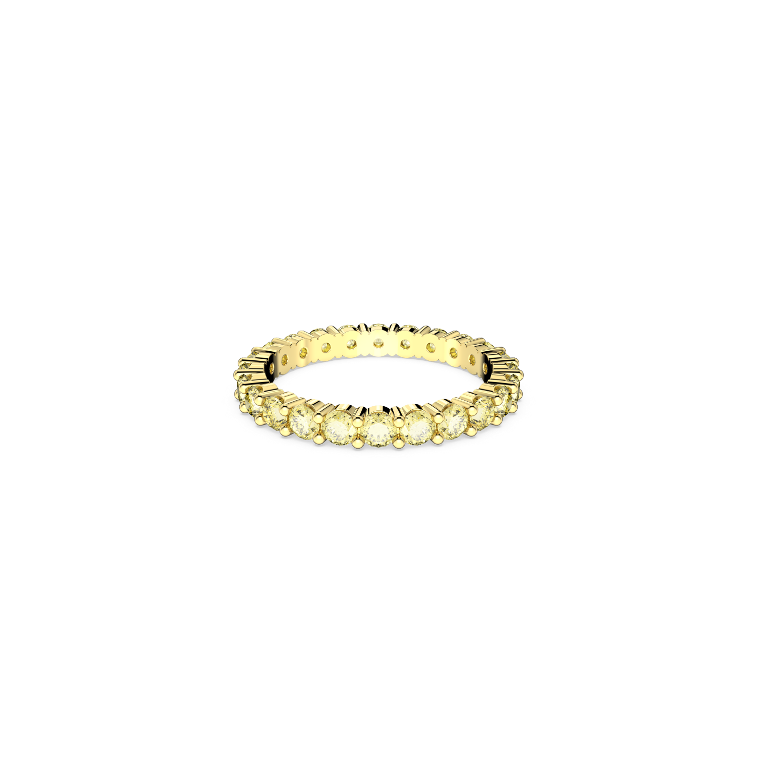 Swarovski - Anello Matrix, Taglio tondo, Giallo, Placcato color oro Ref. 5658664 - SWAROVSKI