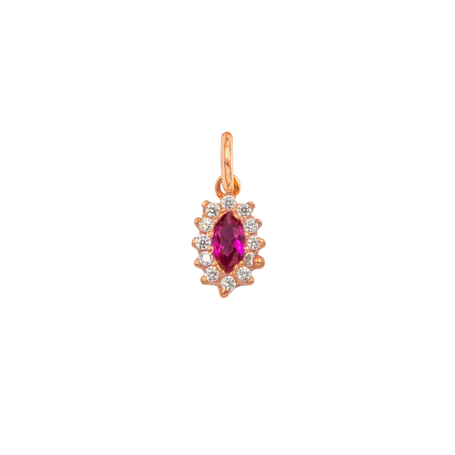 Charm Rubino in Oro 9 Kt e Zirconi  Ref. A0303R9 - FACCO