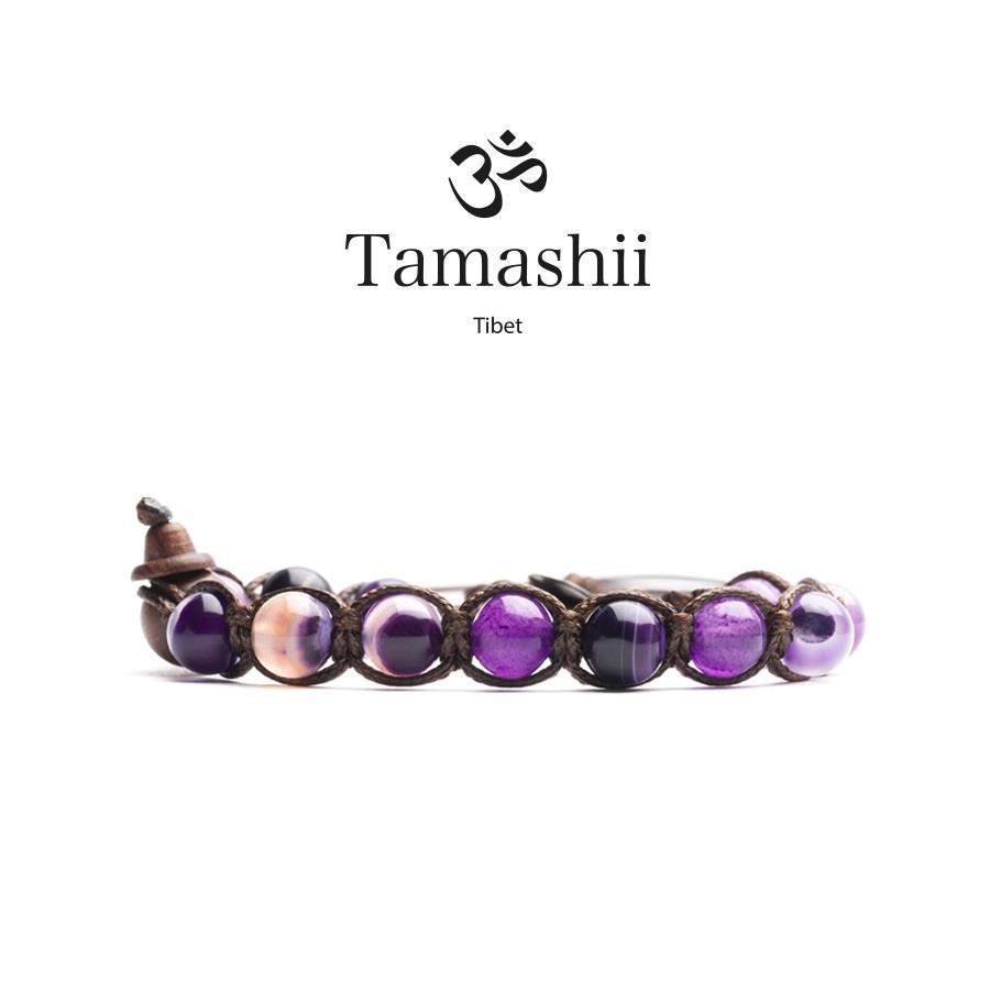 Bracciale Tamashii - Agata Viola Striata Ref. BHS900-85 - TAMASHII