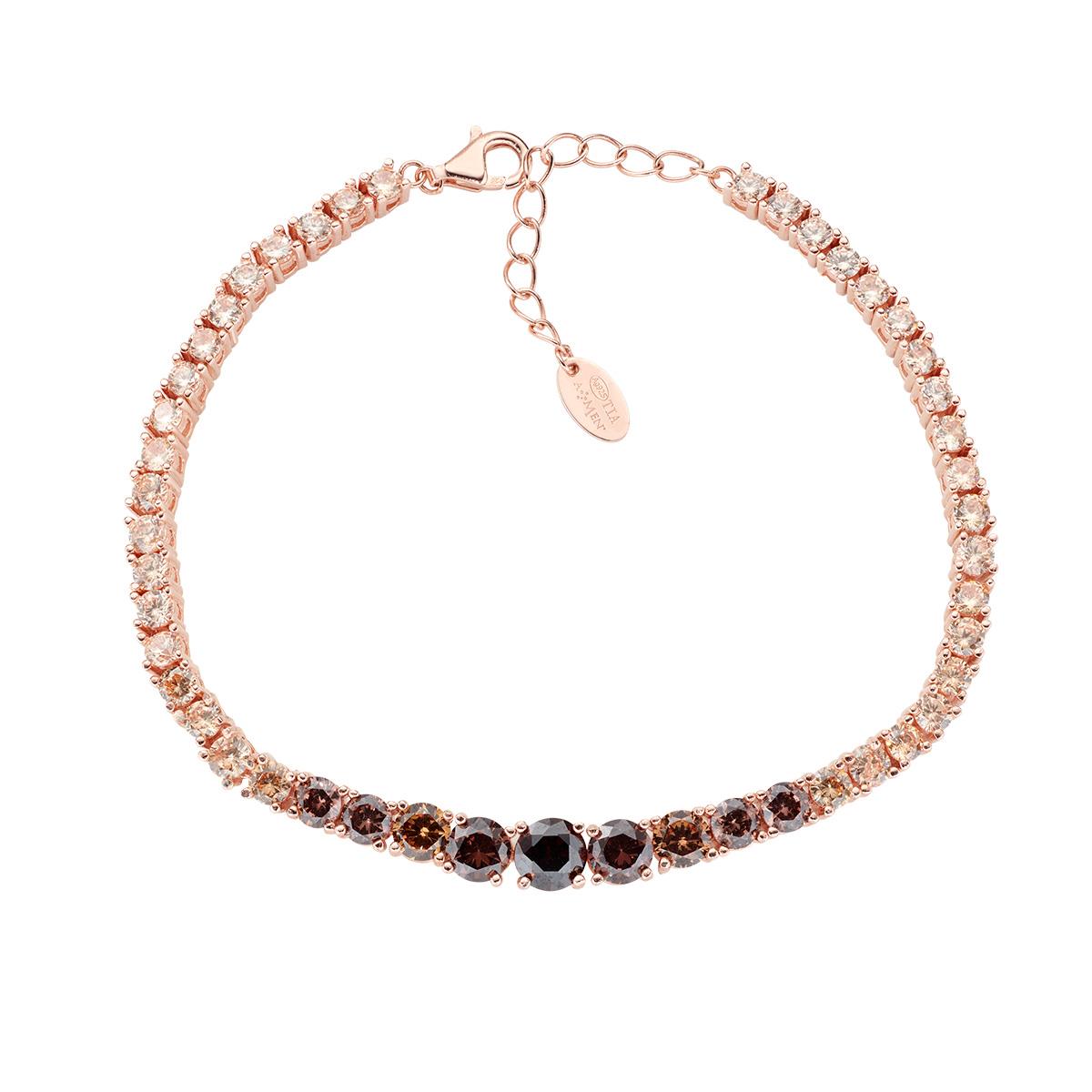 Bracciale Tennis Degrad&egrave; Castagna - Amen Collection Ref. BTSCRM - AMEN