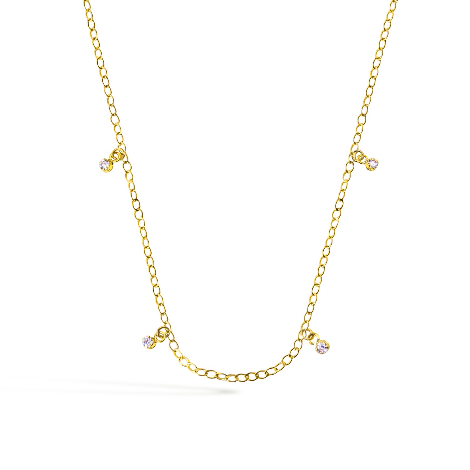 Collana in Oro 9 Kt e Zirconi  Ref. A0572G9 - FACCO