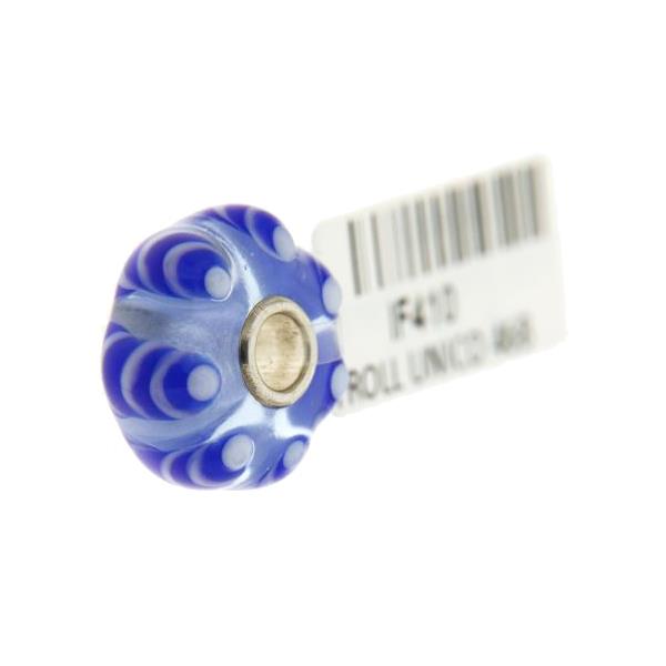 Trollbeads Unico in Vetro - OOAK Original Trollbeads Blu con onde di oscillazione Rif. UNICO 46B - TROLLBEADS