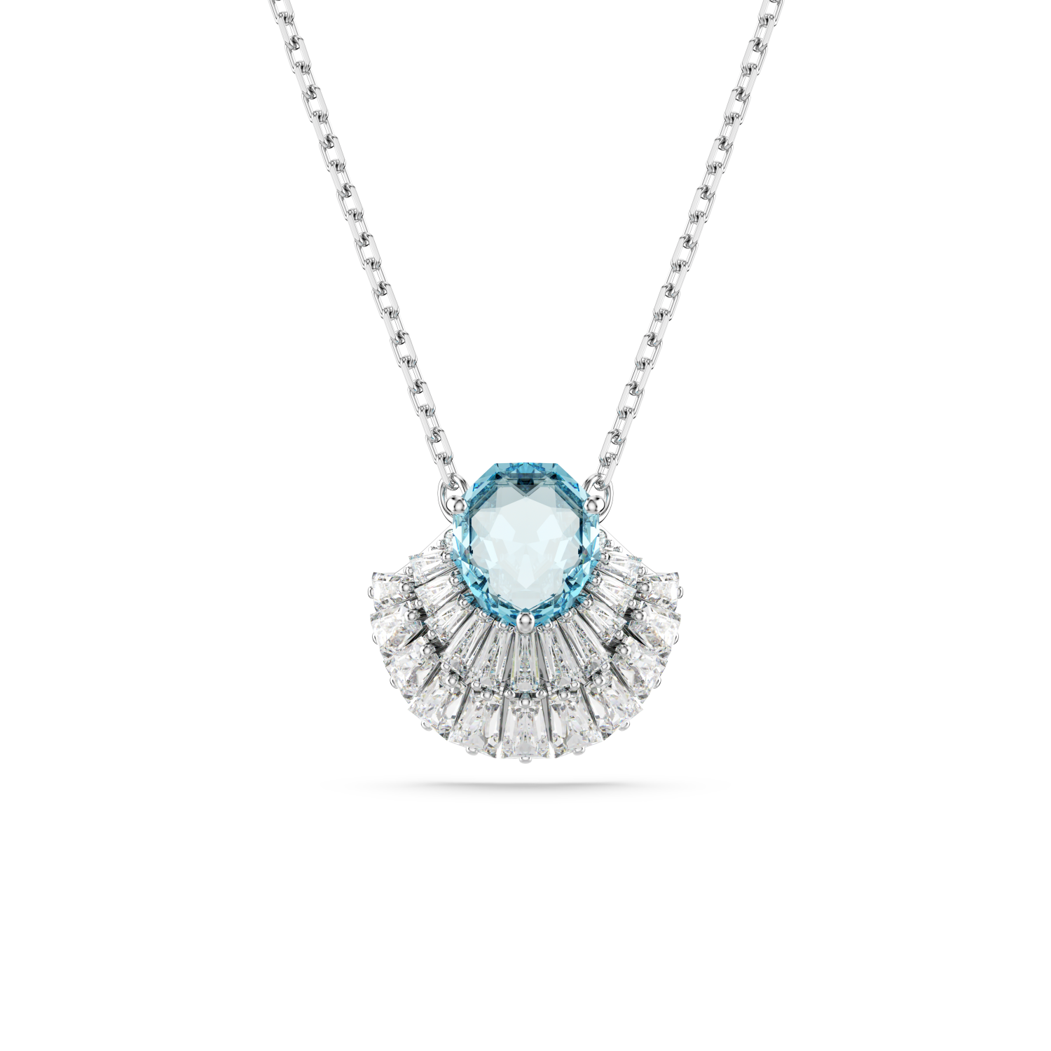 Swarovski - Pendente Idyllia, Conchiglia, Blu, Placcato rodio Ref. 5689195 - SWAROVSKI