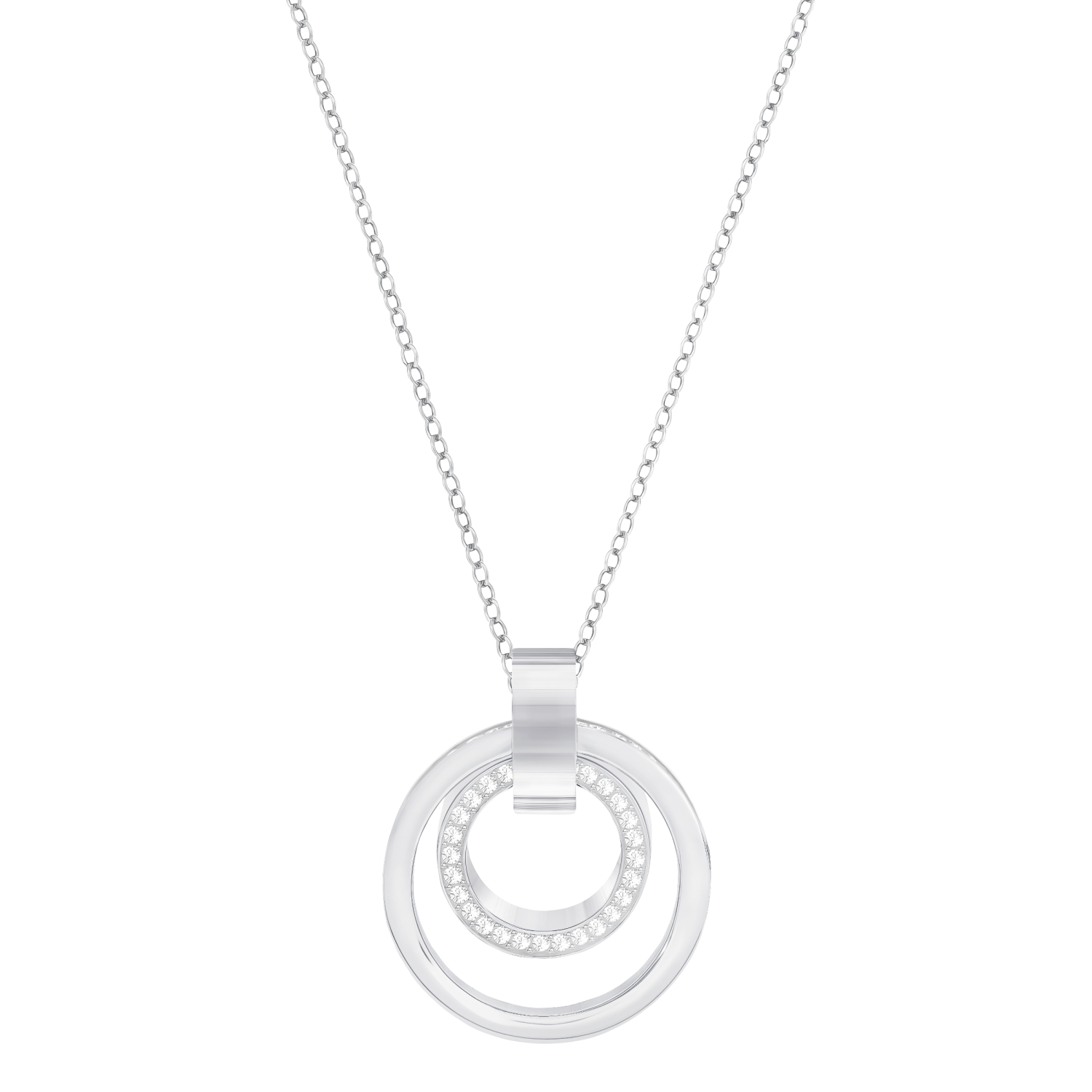 Swarovski - Pendente Hollow, Cerchio, Medio, Bianco, Placcato rodio Ref. 5349345 - SWAROVSKI