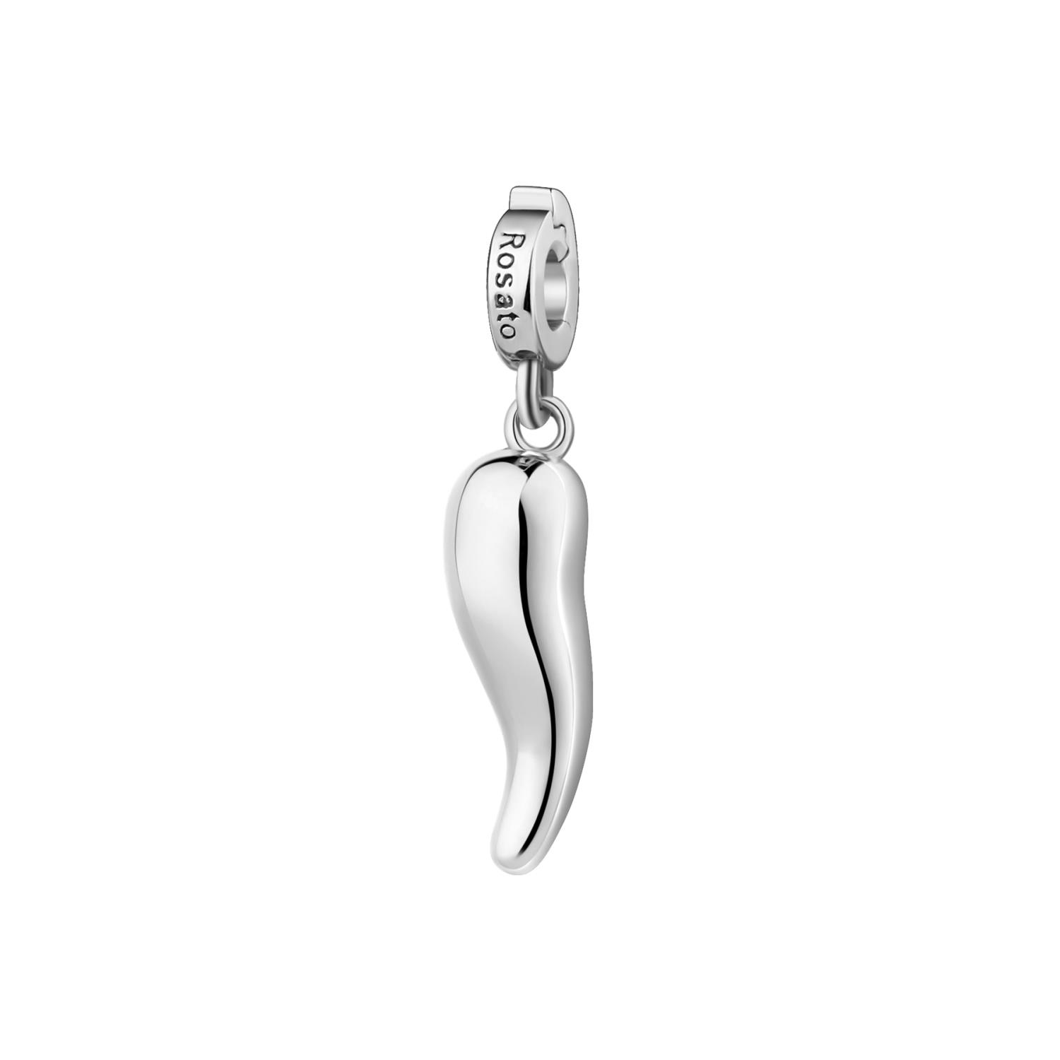 Rosato - Charm STORIE argento 925/1000, rodio a forma di cornetto portafortuna Ref. RZ209R - ROSATO