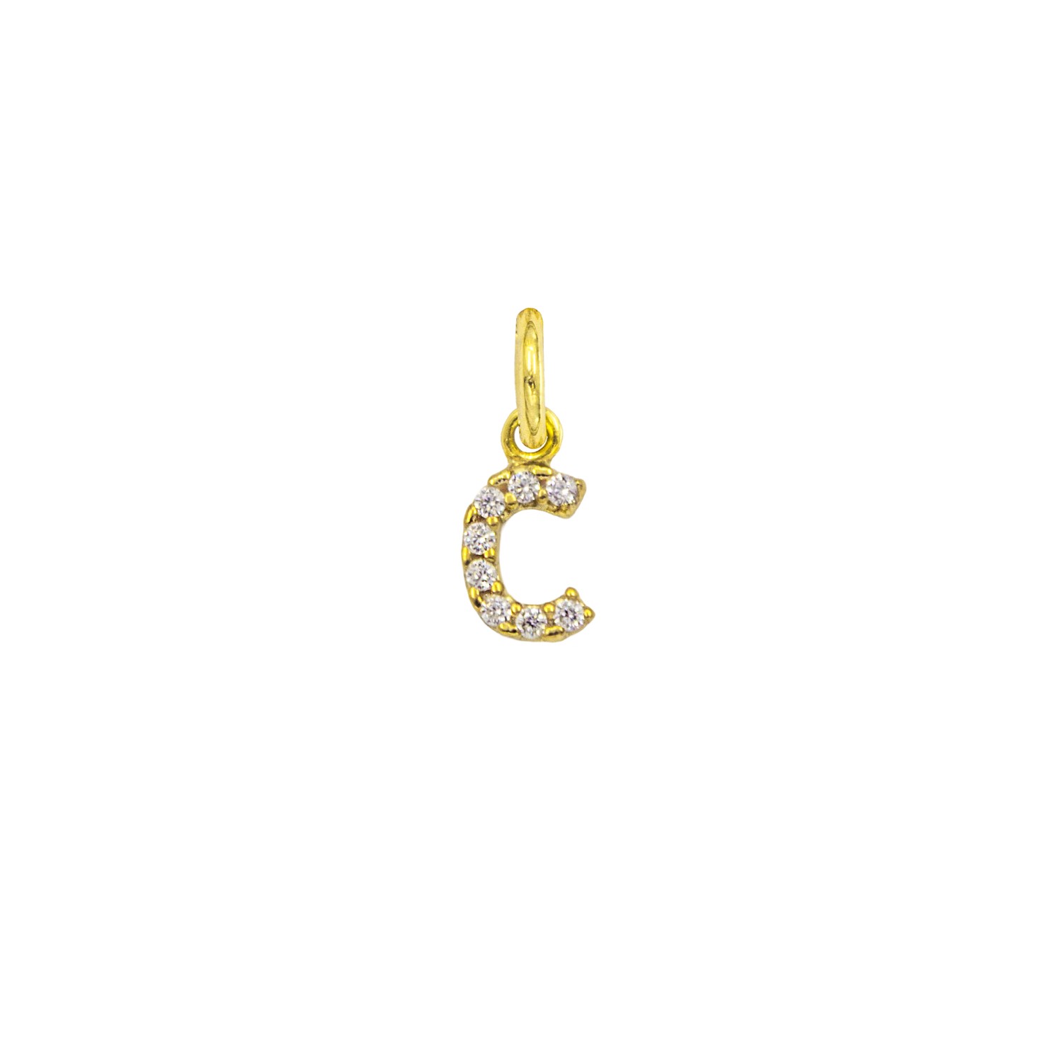 Charm Lettera C in Oro 9 Kt e Zirconi  Ref. A0533G9 - FACCO