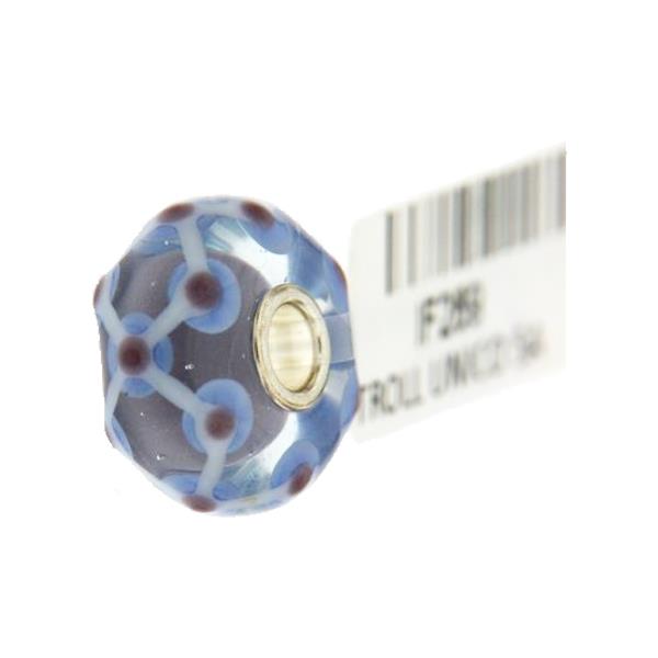 Trollbeads Unico in Vetro - OOAK Original Trollbeads Lilla con pois Rif. UNICO 5A - TROLLBEADS