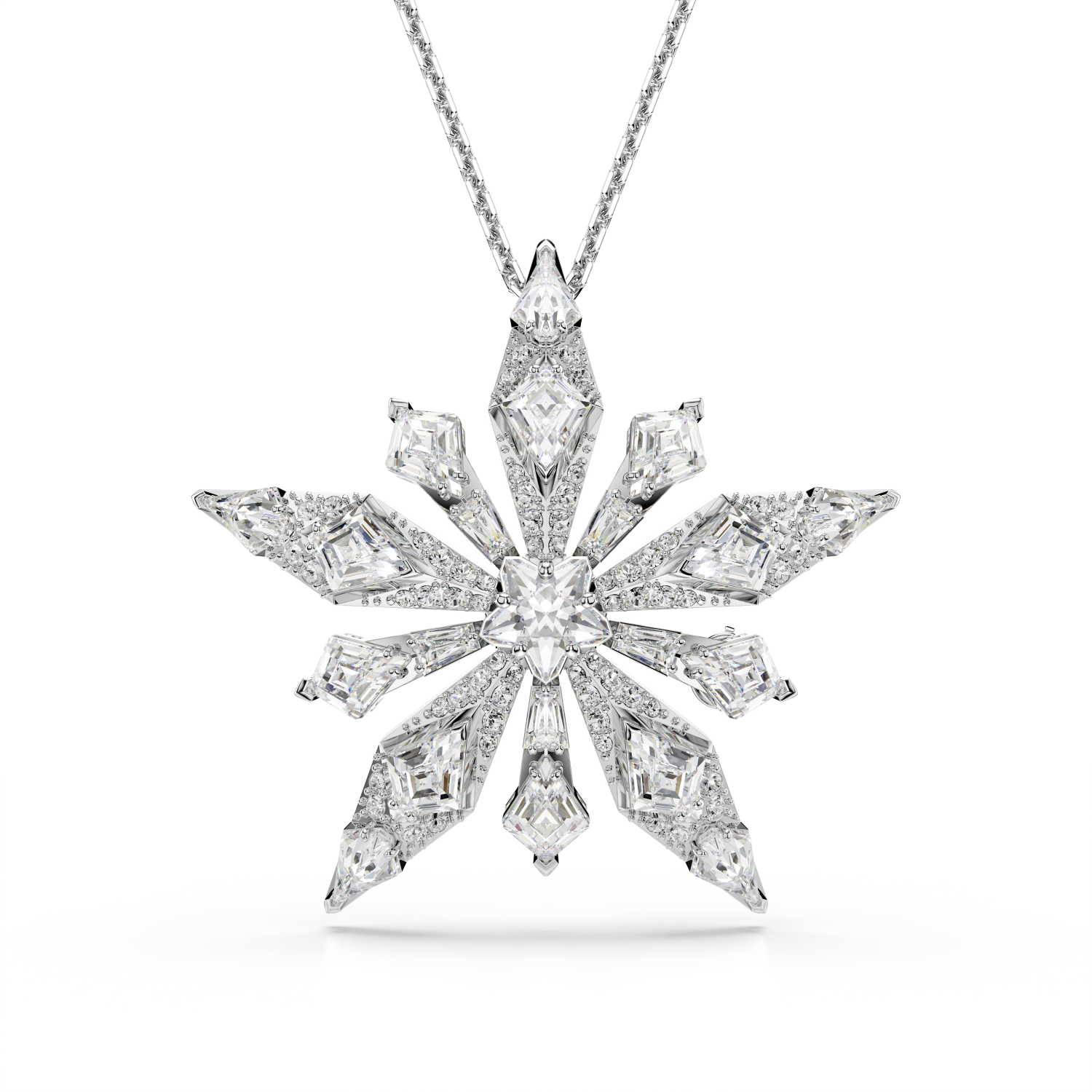 Swarovski - Pendente e spilla Idyllia, Stella, Bianchi, Placcato rodio Ref. 5740116 - SWAROVSKI