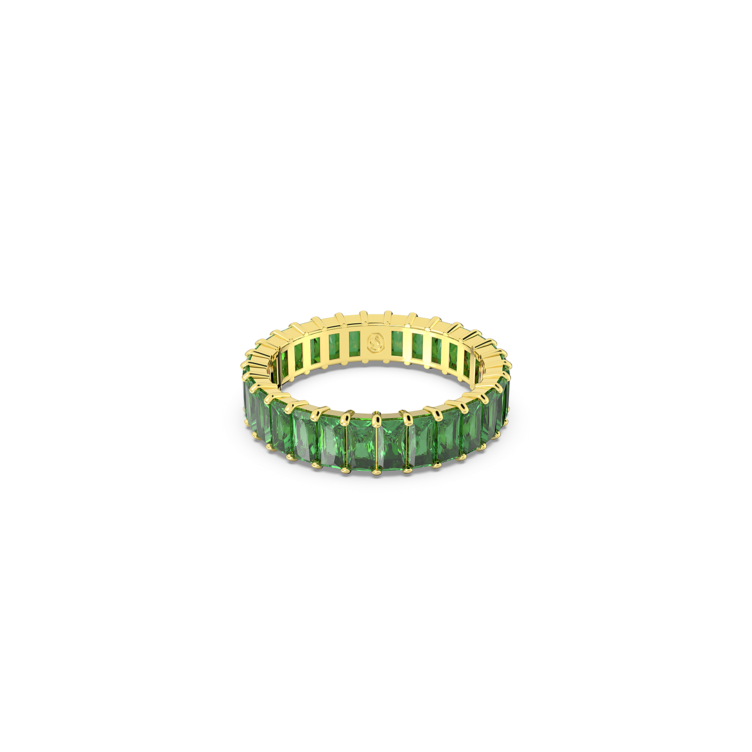 Swarovski - Anello Matrix, Taglio baguette, Verde, Placcato color oro Ref. 5661467 - SWAROVSKI