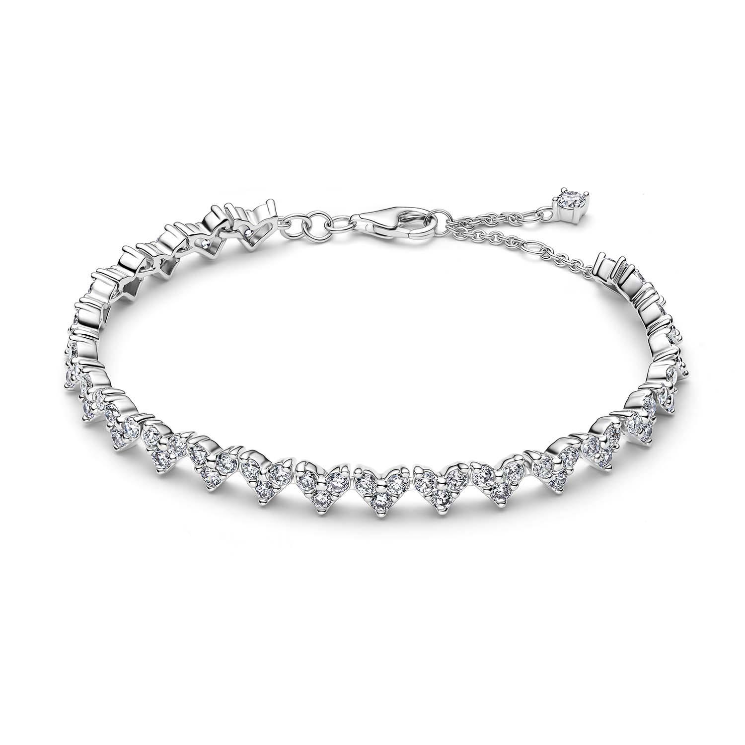 Pandora - Bracciale Cuori con Tre Pietre Ref. 594390C01-16 - PANDORA