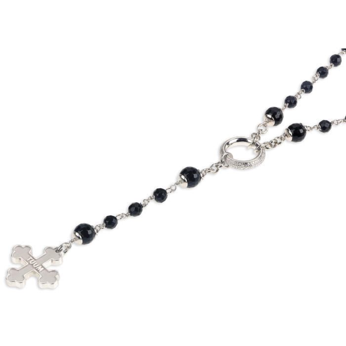 ROSARIO FLORE TUUM - ARGENTO RODIATO E ONICE Ref. ROSA009O00C - TUUM