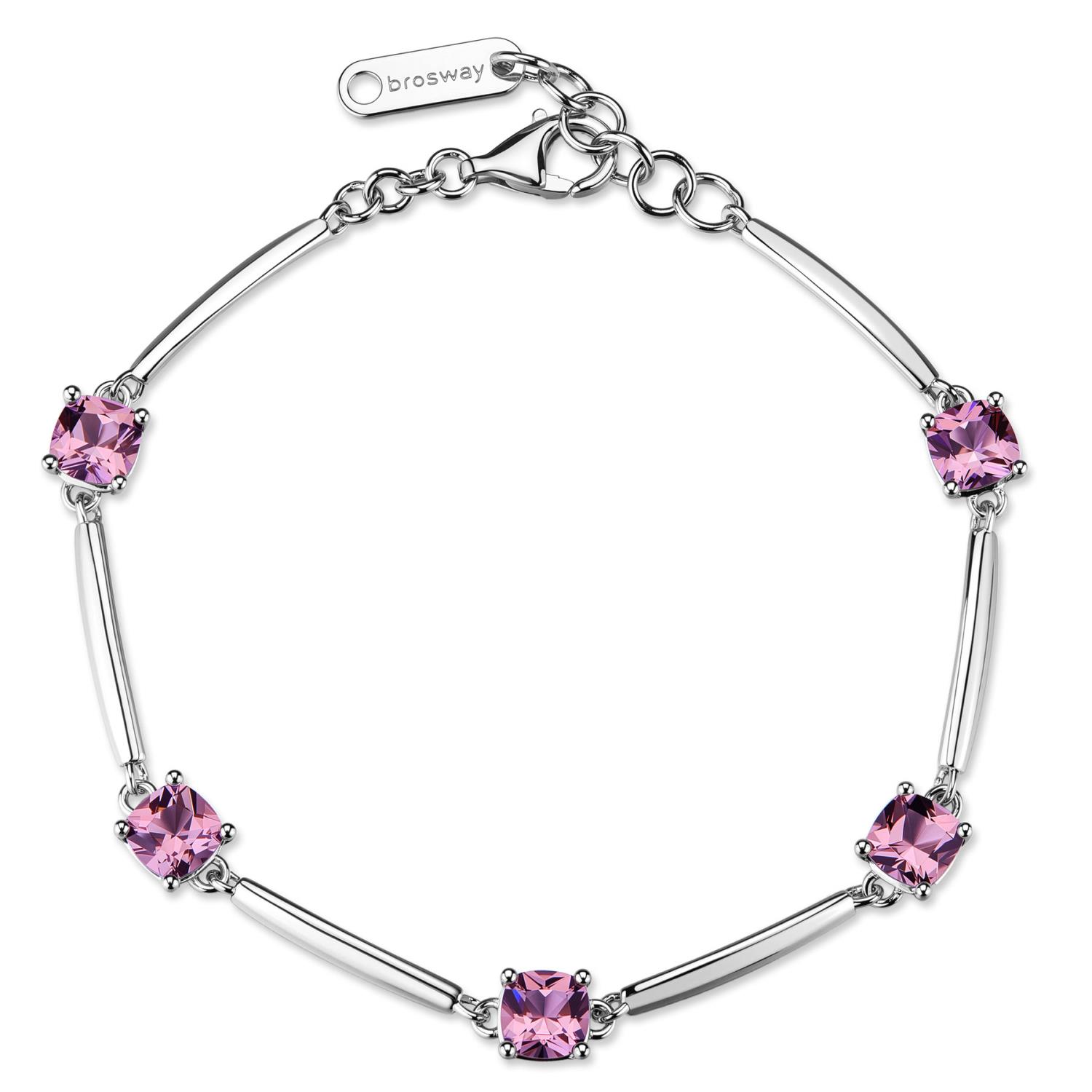 Brosway - Bracciale FANCY in argento 925/1000 rodiato e cubic zirconia vintage rose, forma cushion Ref. FTP06 - BROSWAY