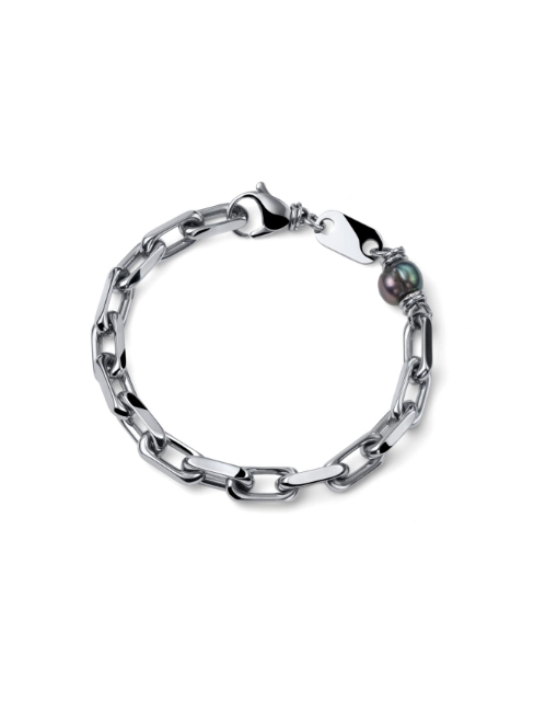 UNOAERRE - Bracciale Aeternum Forzatina con Perla Nera Ref. 4306 - UNOAERRE