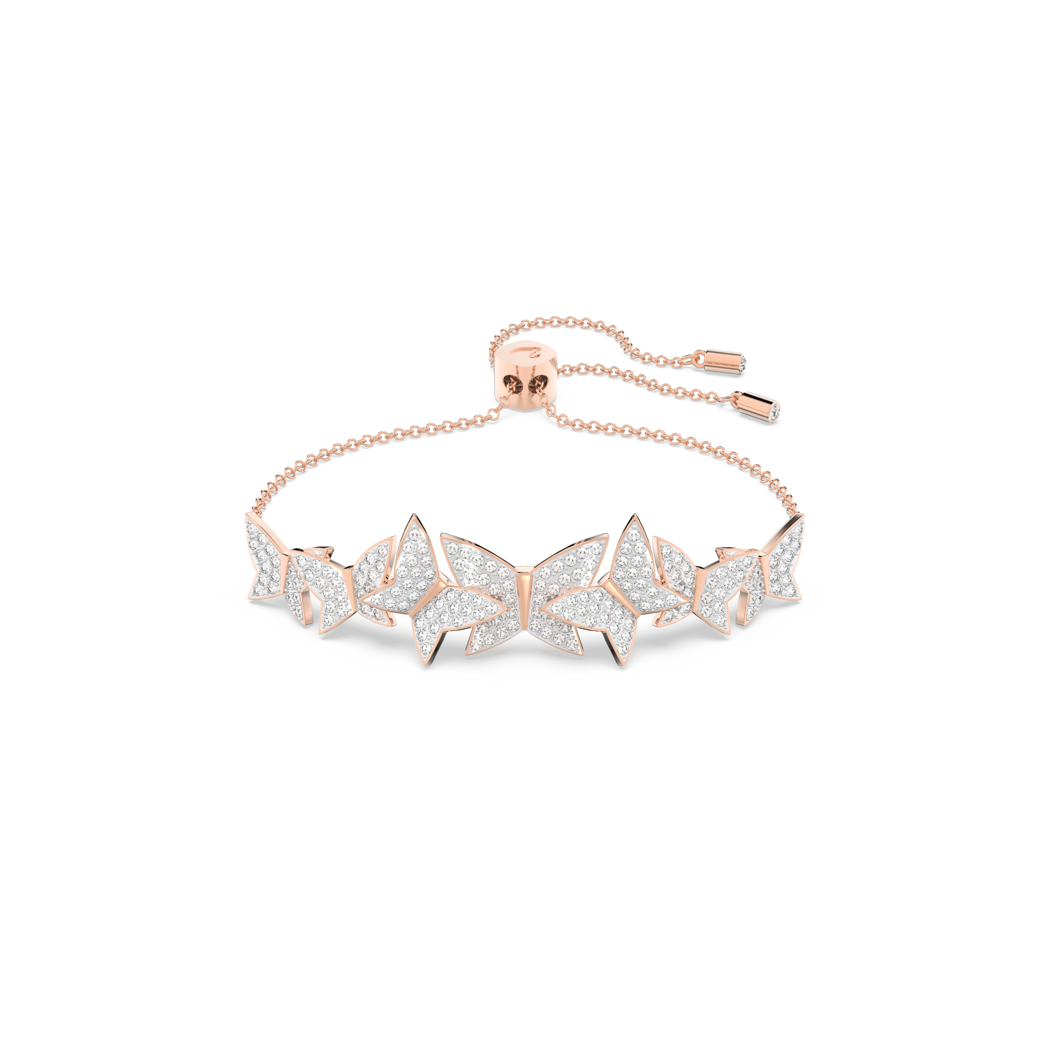 Swarovski - Braccialetto Lilia, Farfalla, Bianco, Placcato color oro rosa Ref. 5636430 - SWAROVSKI