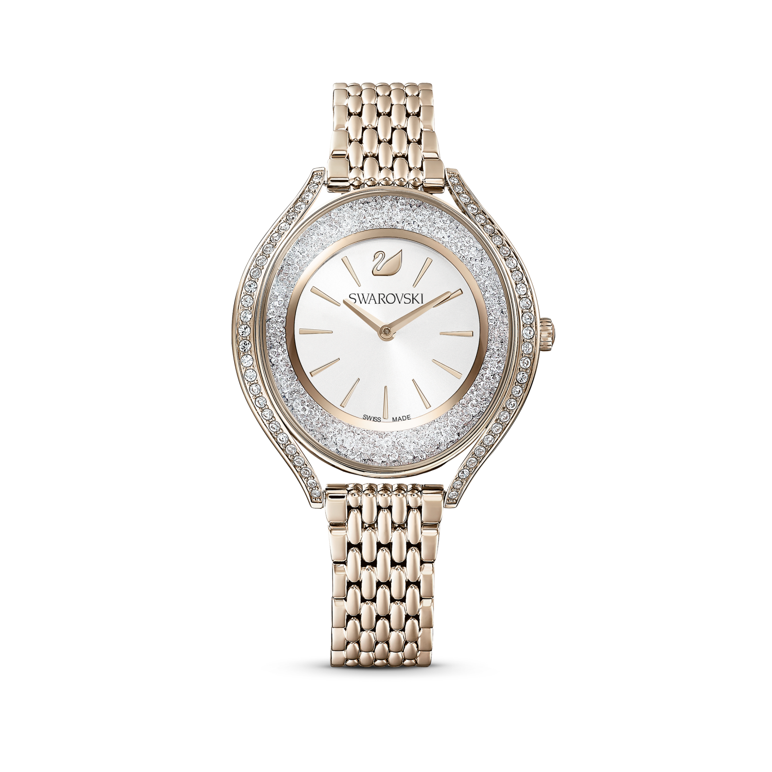 Swarovski - Orologio Crystalline Aura, Bracciale di metallo, Tono dorato, Finitura in tonalit&agrave; oro champagne Ref. 5519456 - SWAROVSKI