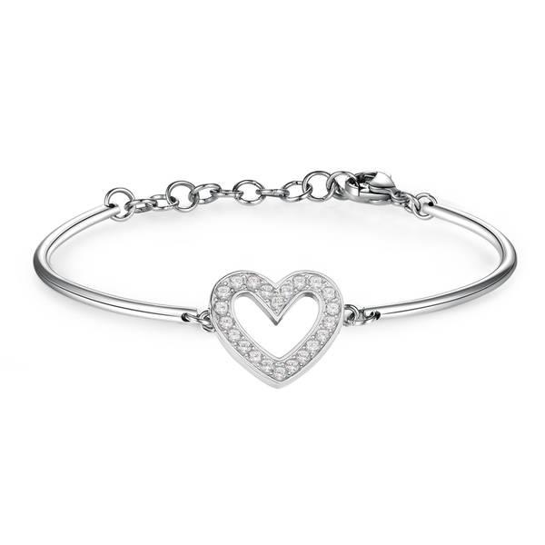 BRACCIALE BROSWAY - Bracciale CHAKRA in acciaio con centrale a forma di cuore Ref. BHK66 - BROSWAY