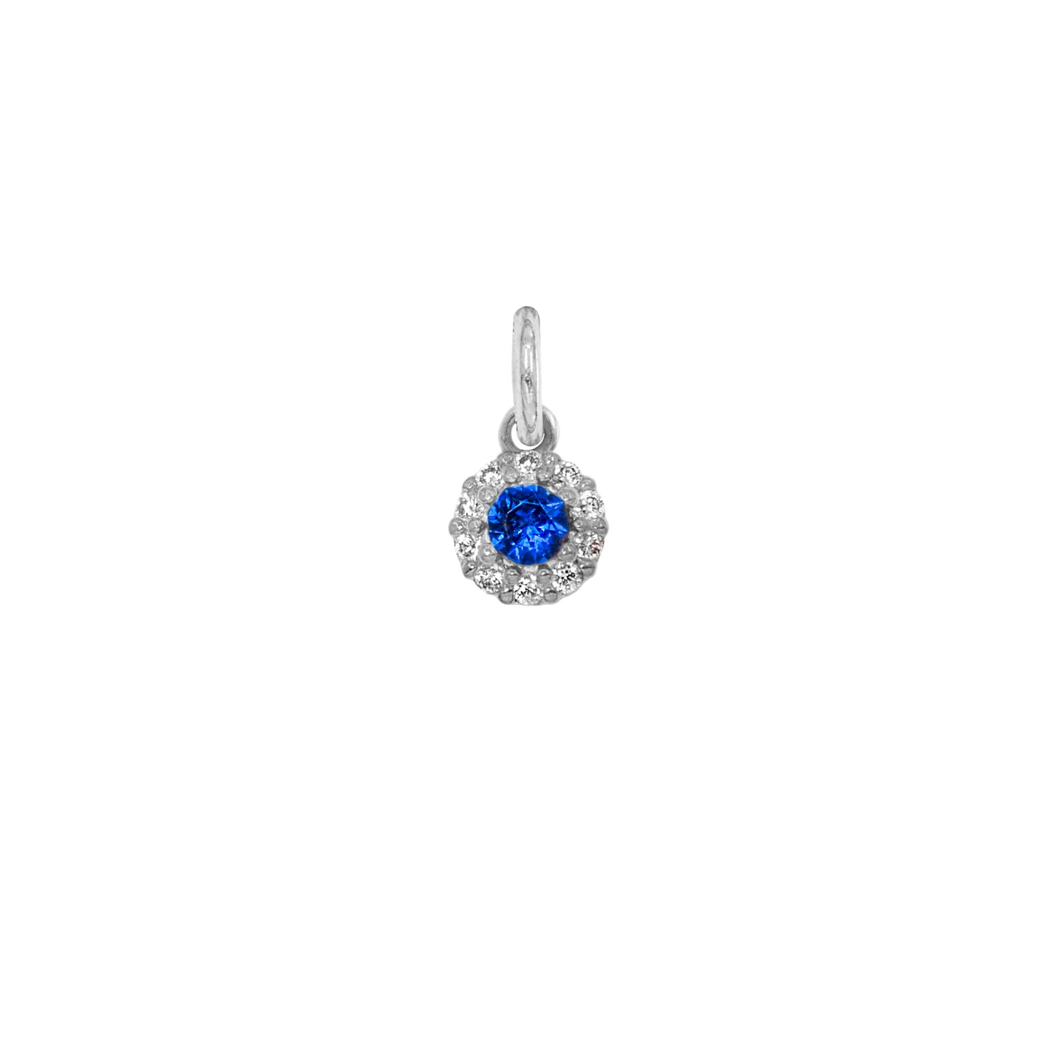 Charm Zaffiro in Oro 9 Kt e Zirconi  Ref. A0301B9 - FACCO